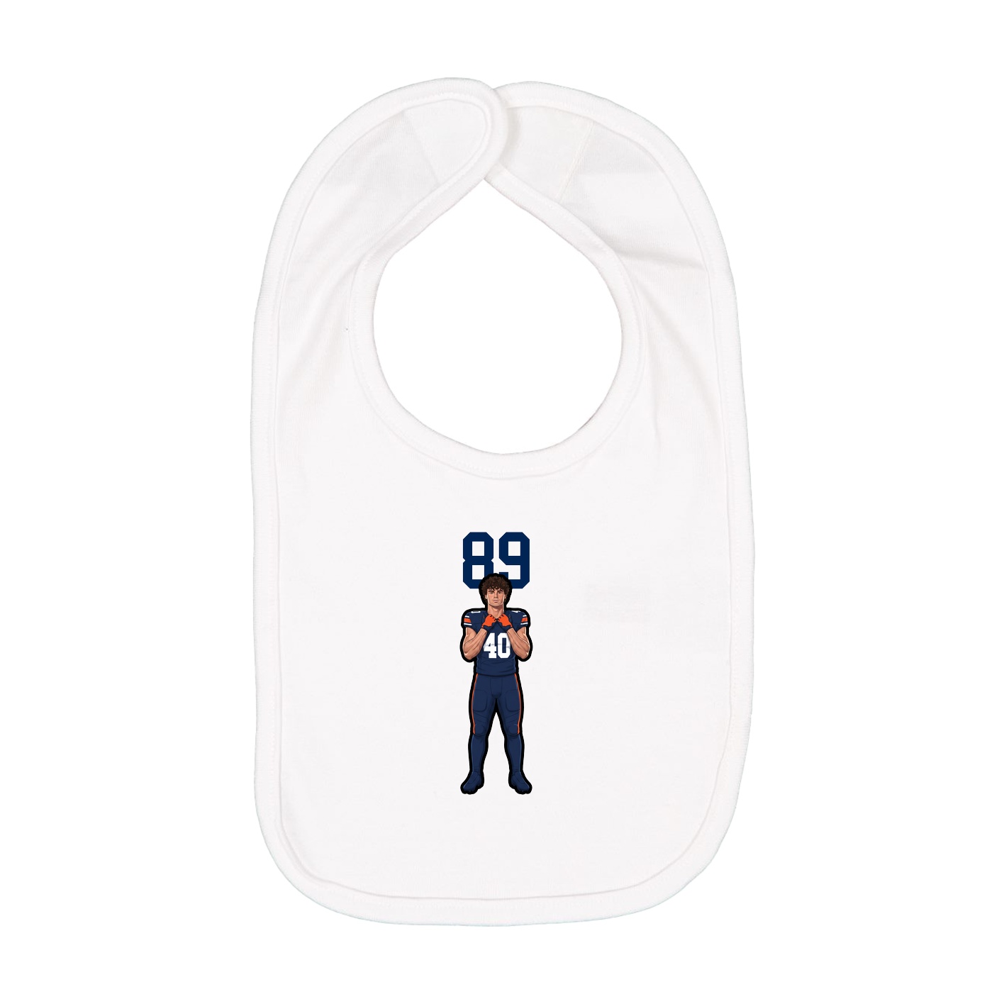 Infant Bib — Number Top in White