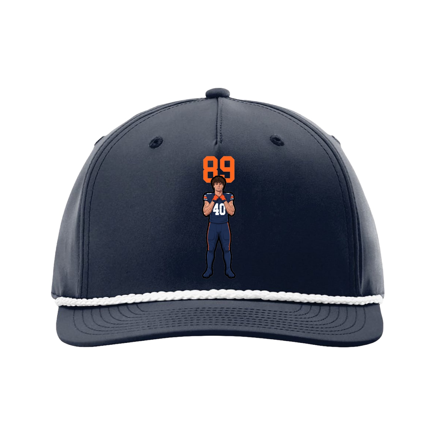 Five-Panel Classic Rope Cap — Number Top in Navy