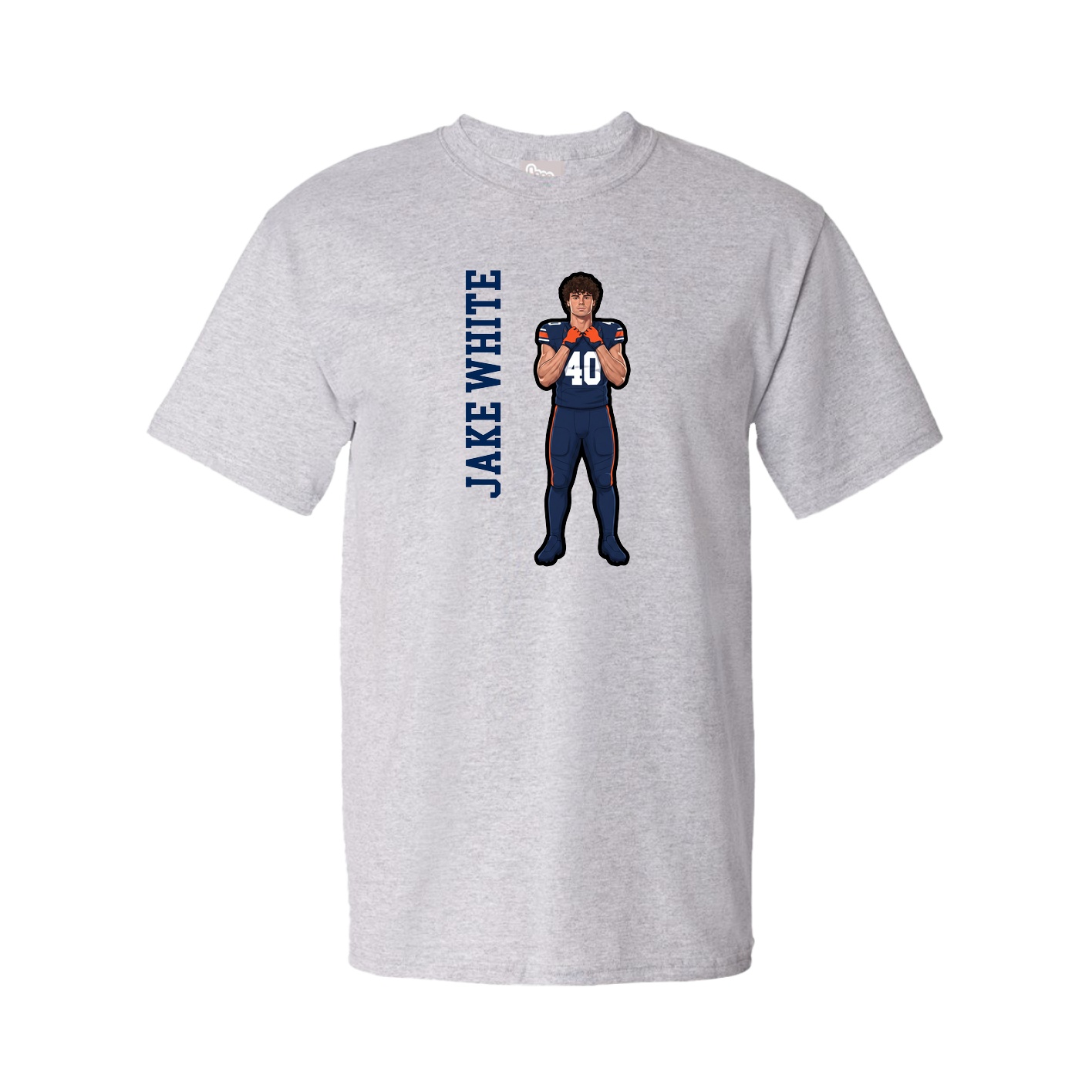 Tee — Name Vertical in Grey