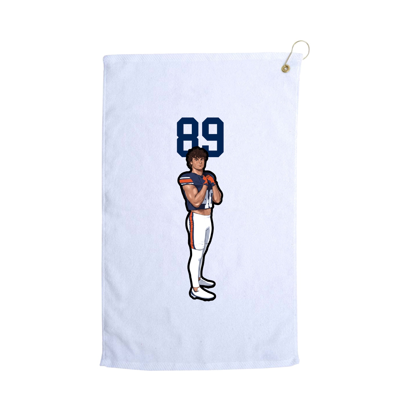 Golf Towel — Number Top in White