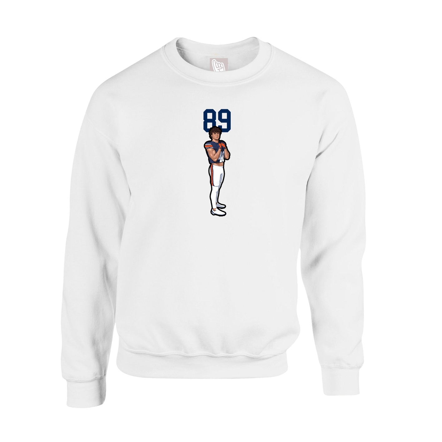 Fleece Crew — Number Top in White