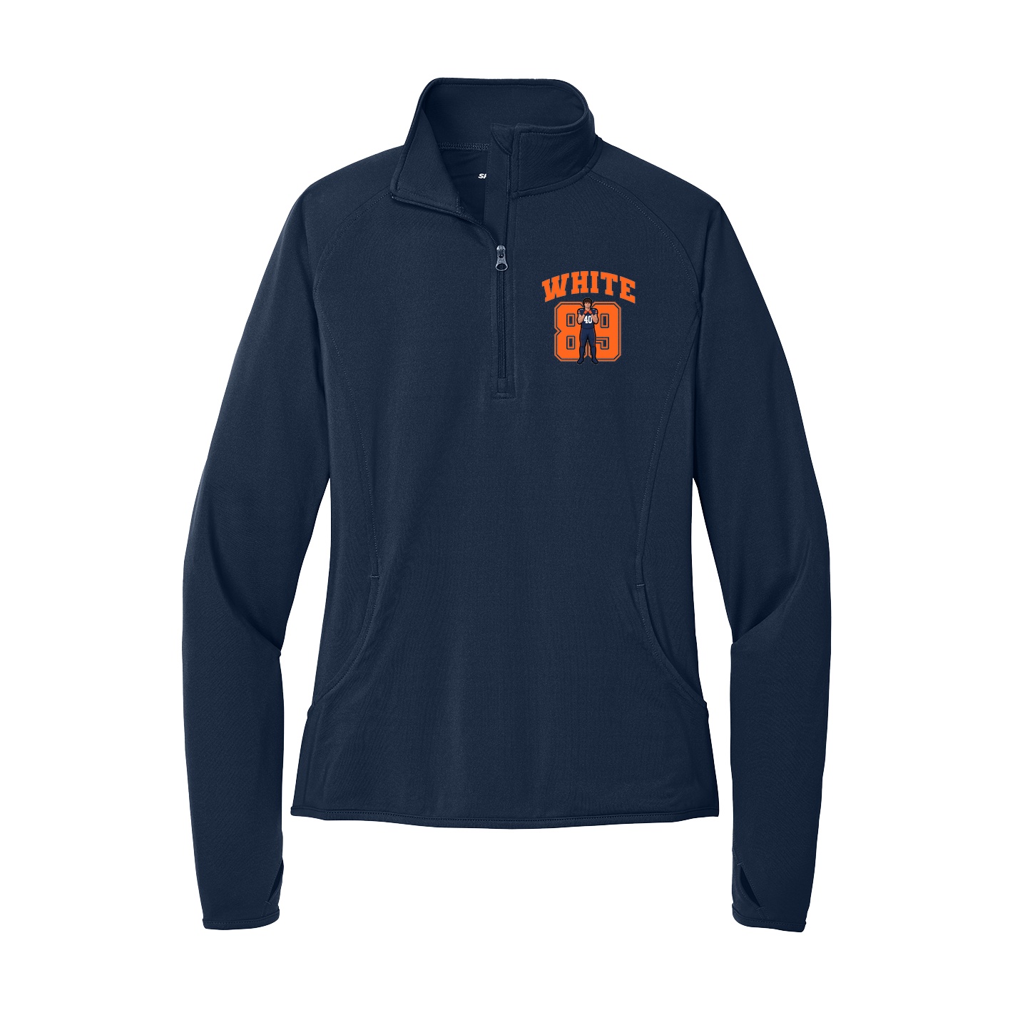 Women's Q-Zip Pullover — Number in Navy