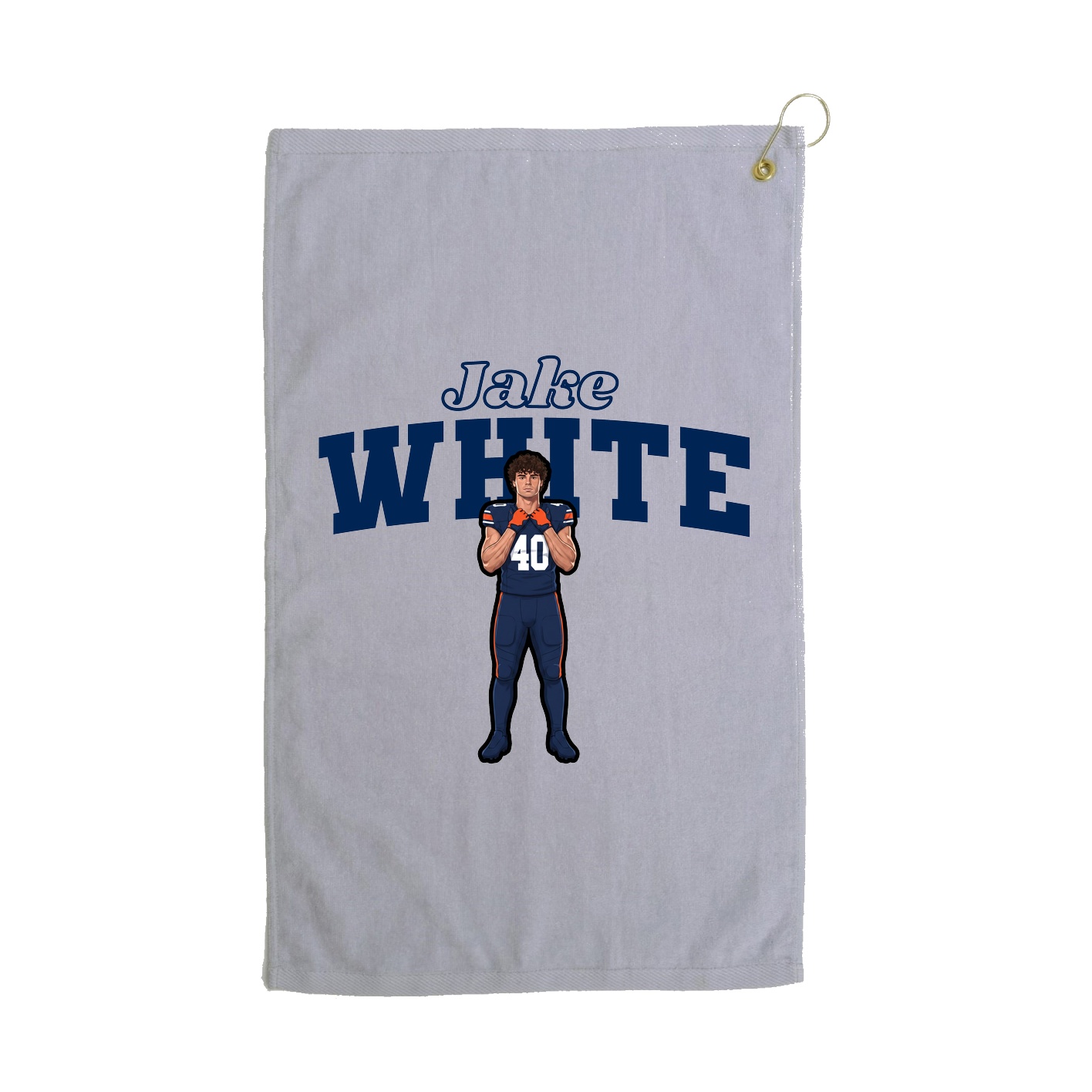 Golf Towel — Name Arch in Grey
