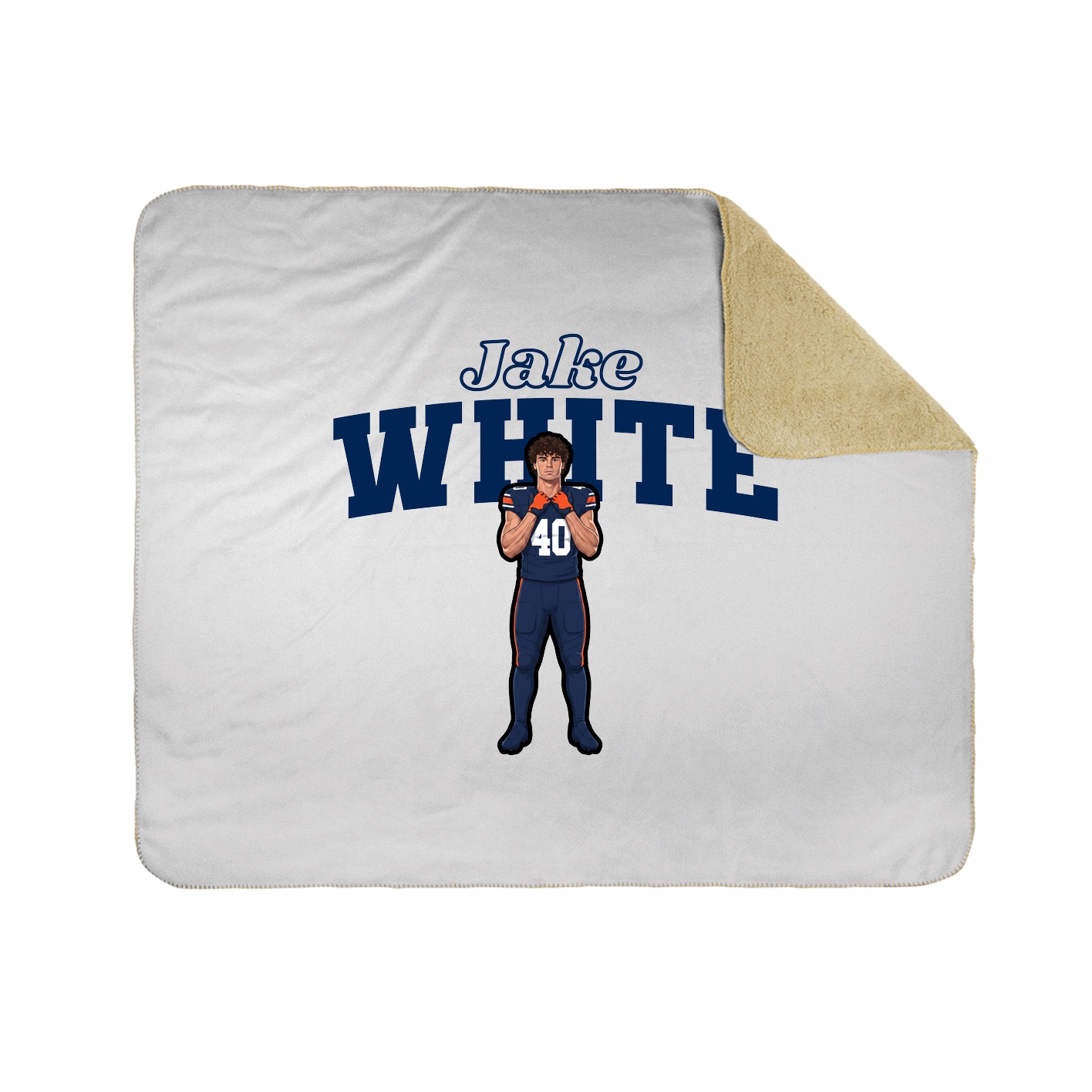 Throw Blanket — Name Arch in White
