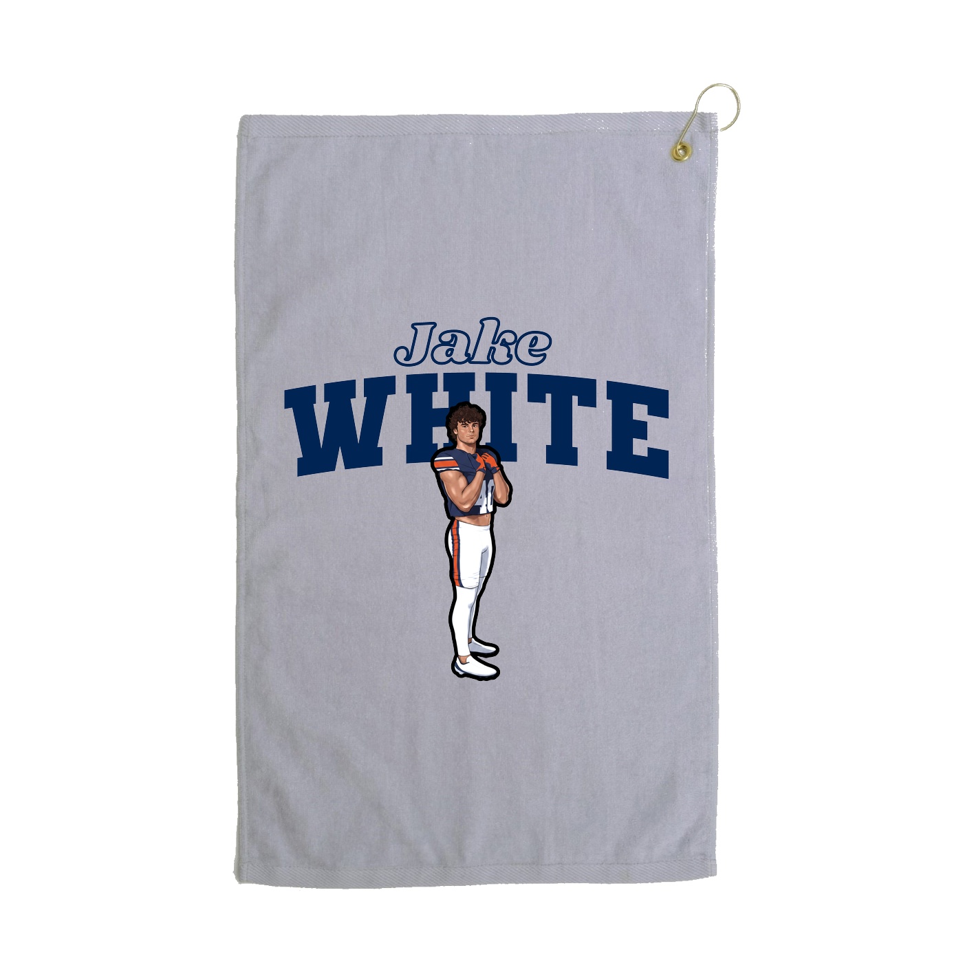 Golf Towel — Name Arch in Grey