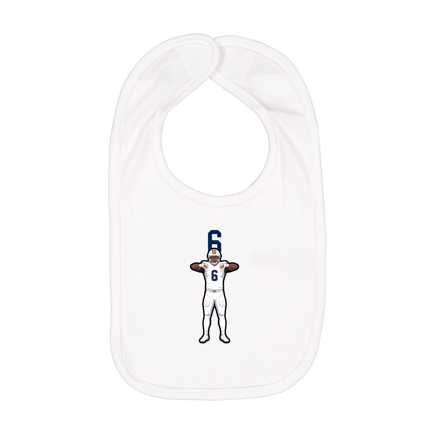 Infant Bib — Number Top in White