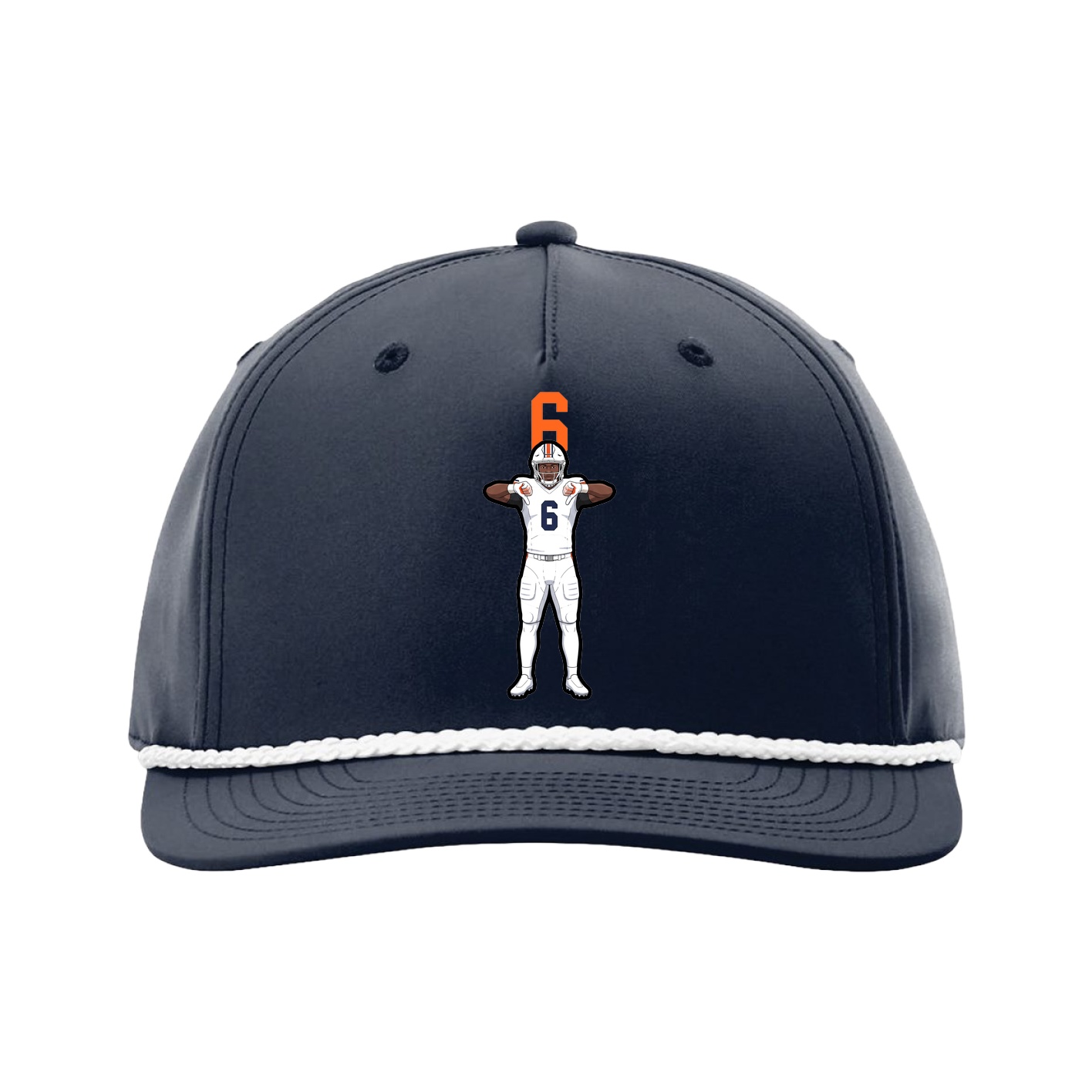 Five-Panel Classic Rope Cap — Number Top in Navy