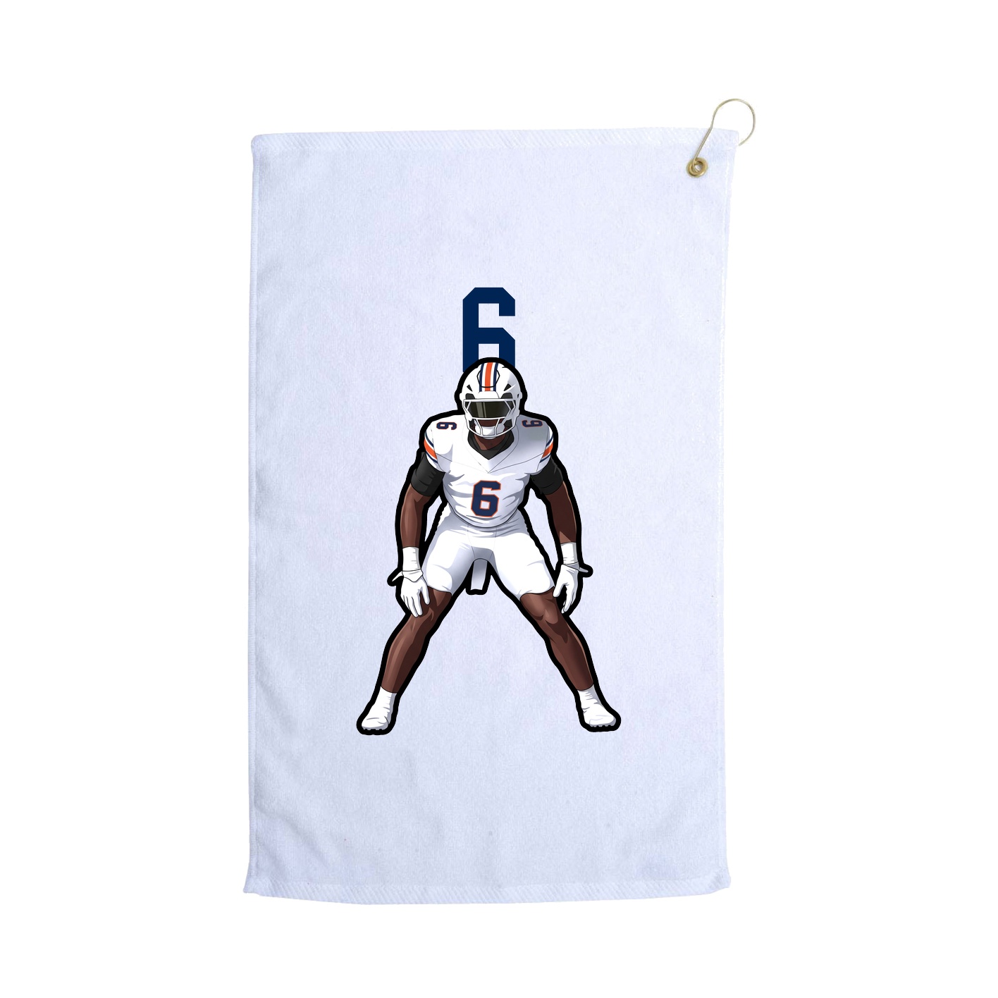 Golf Towel — Number Top in White