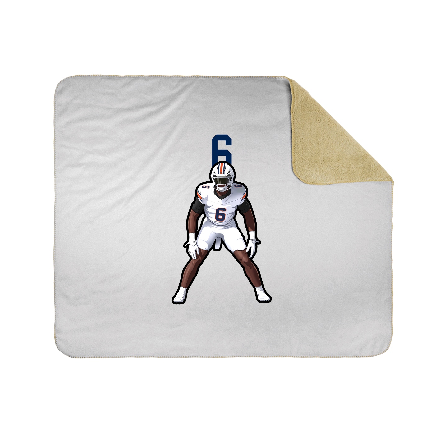 Throw Blanket — Number Top in White