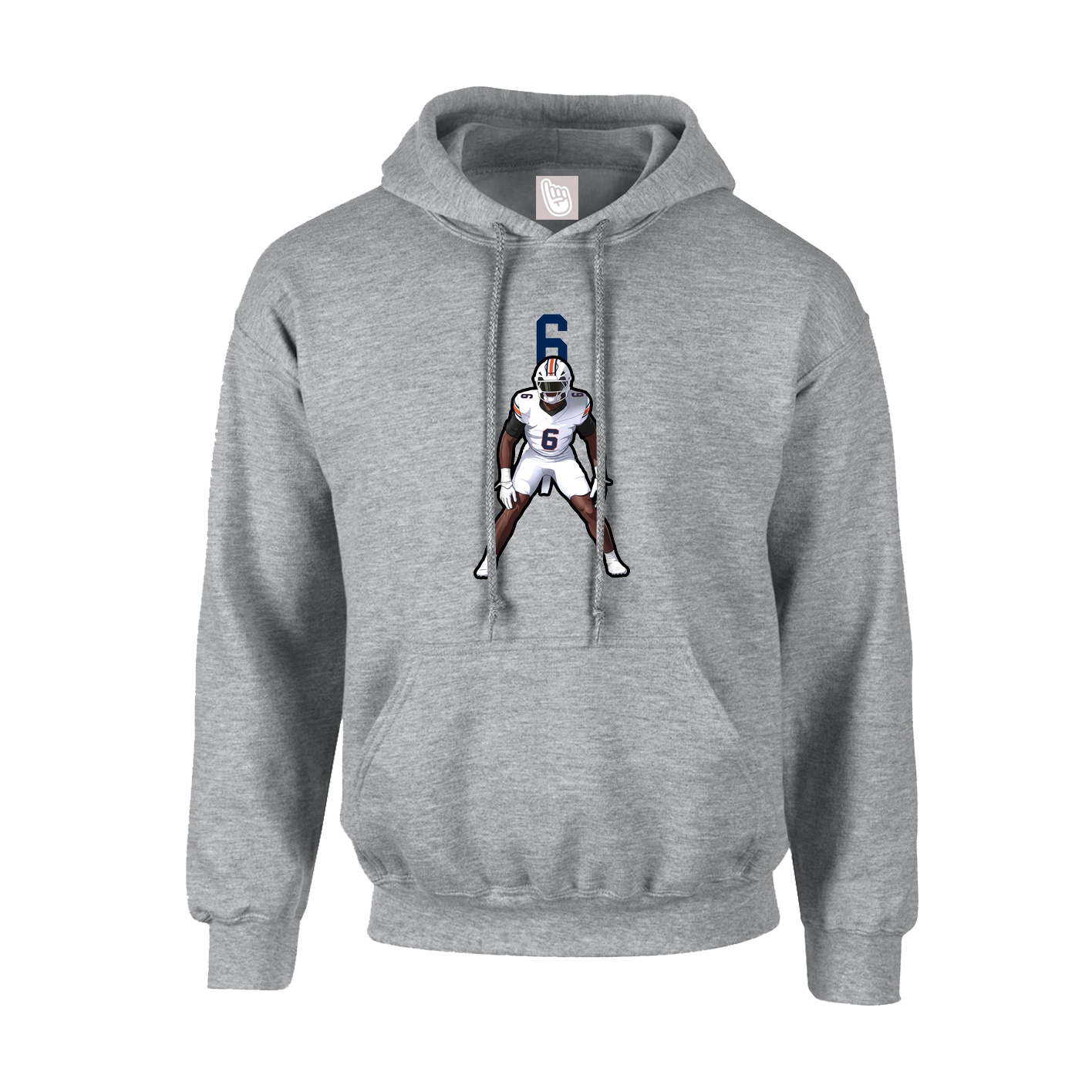 Youth Hoodie — Number Top in Grey