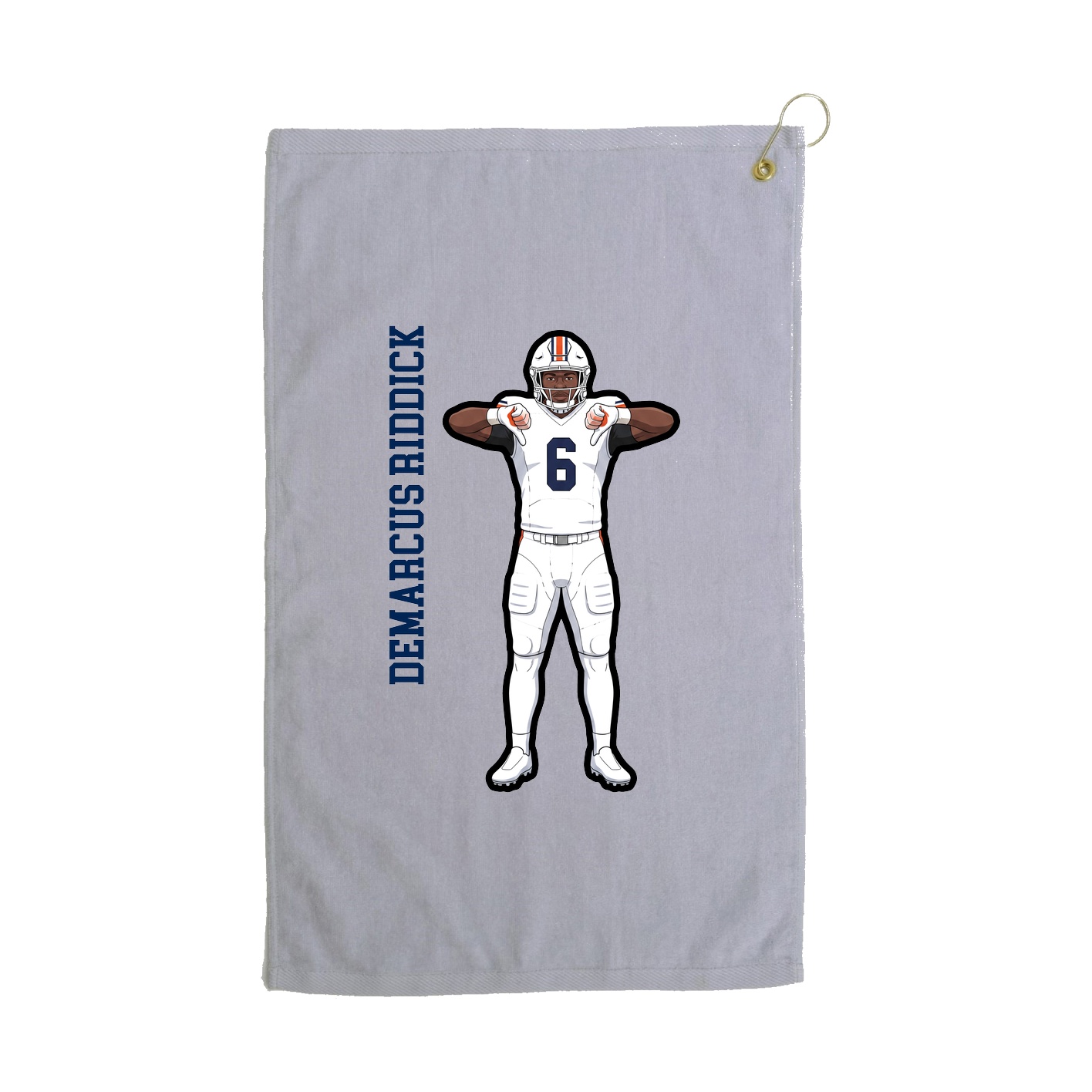 Golf Towel — Name Vertical in Grey