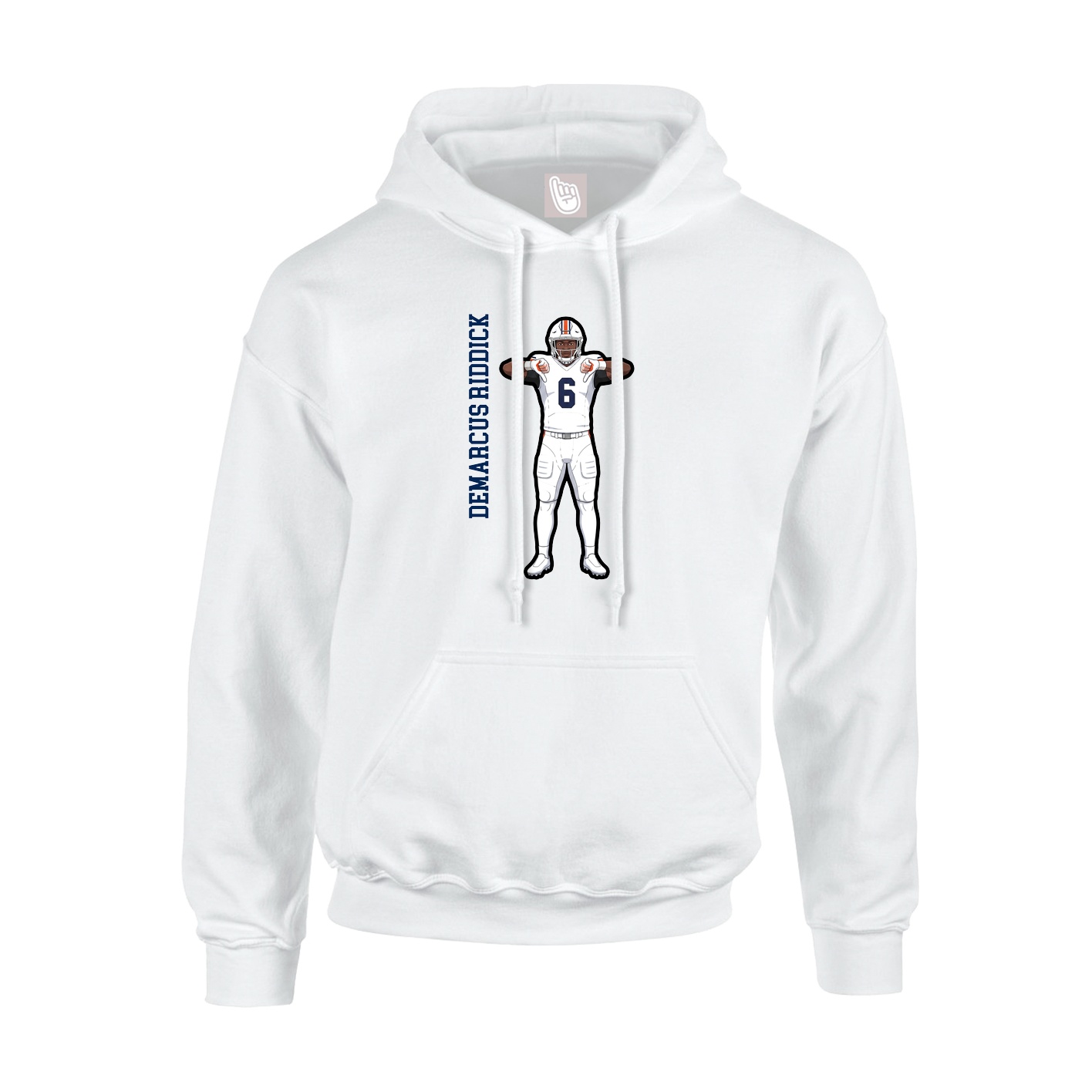 Youth Hoodie — Name Vertical in White
