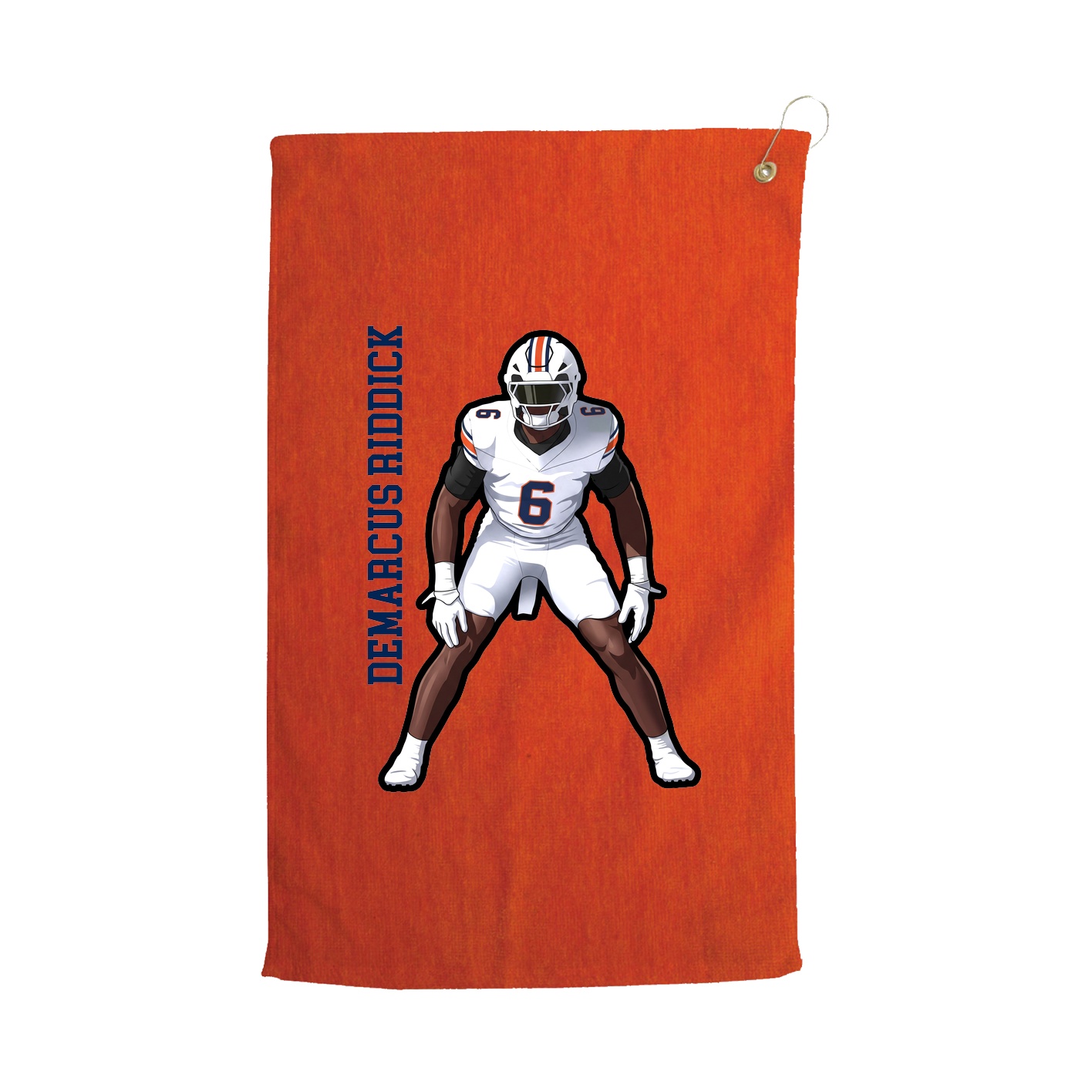 Golf Towel — Name Vertical in Orange