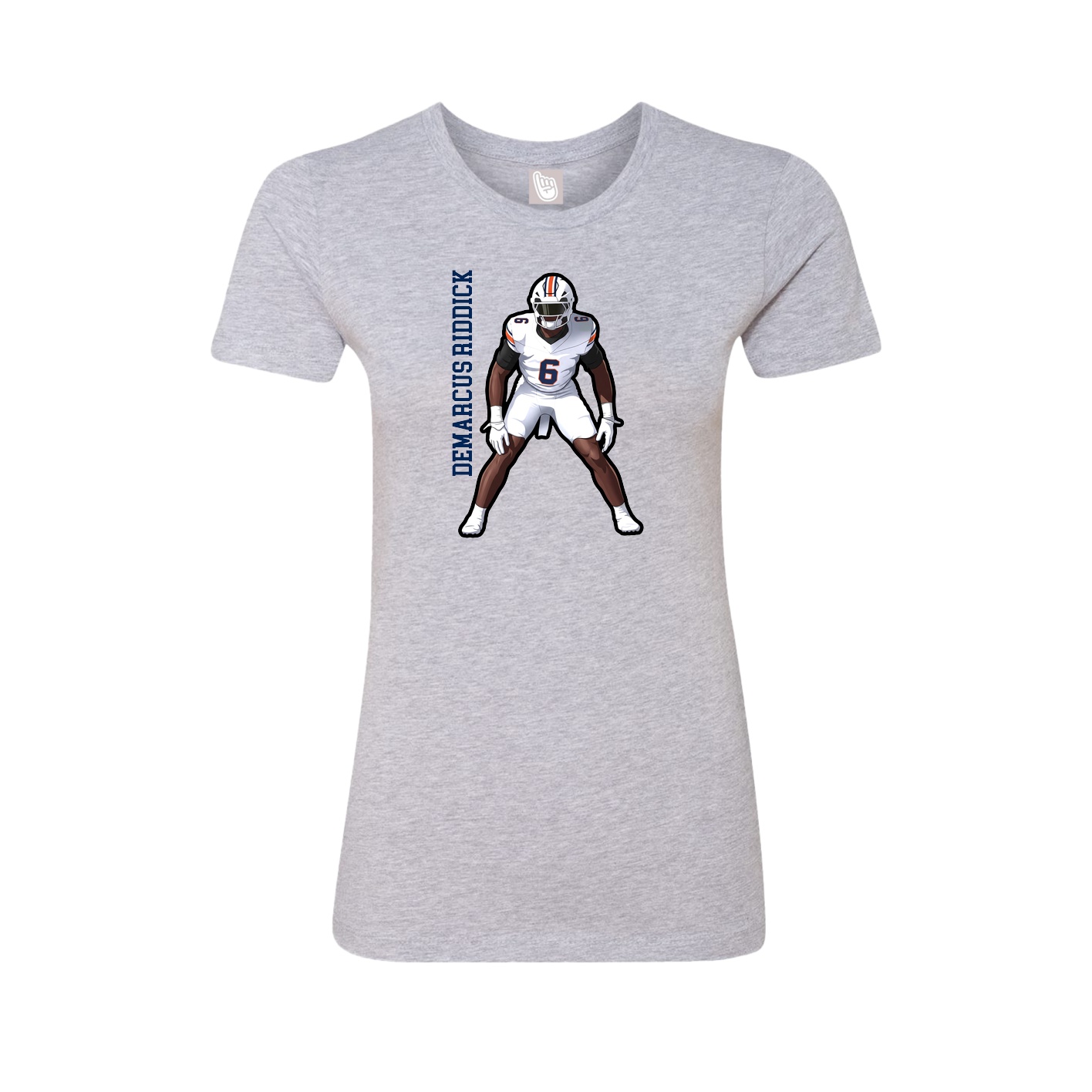 Fitted Women's Tee — Name Vertical in Grey