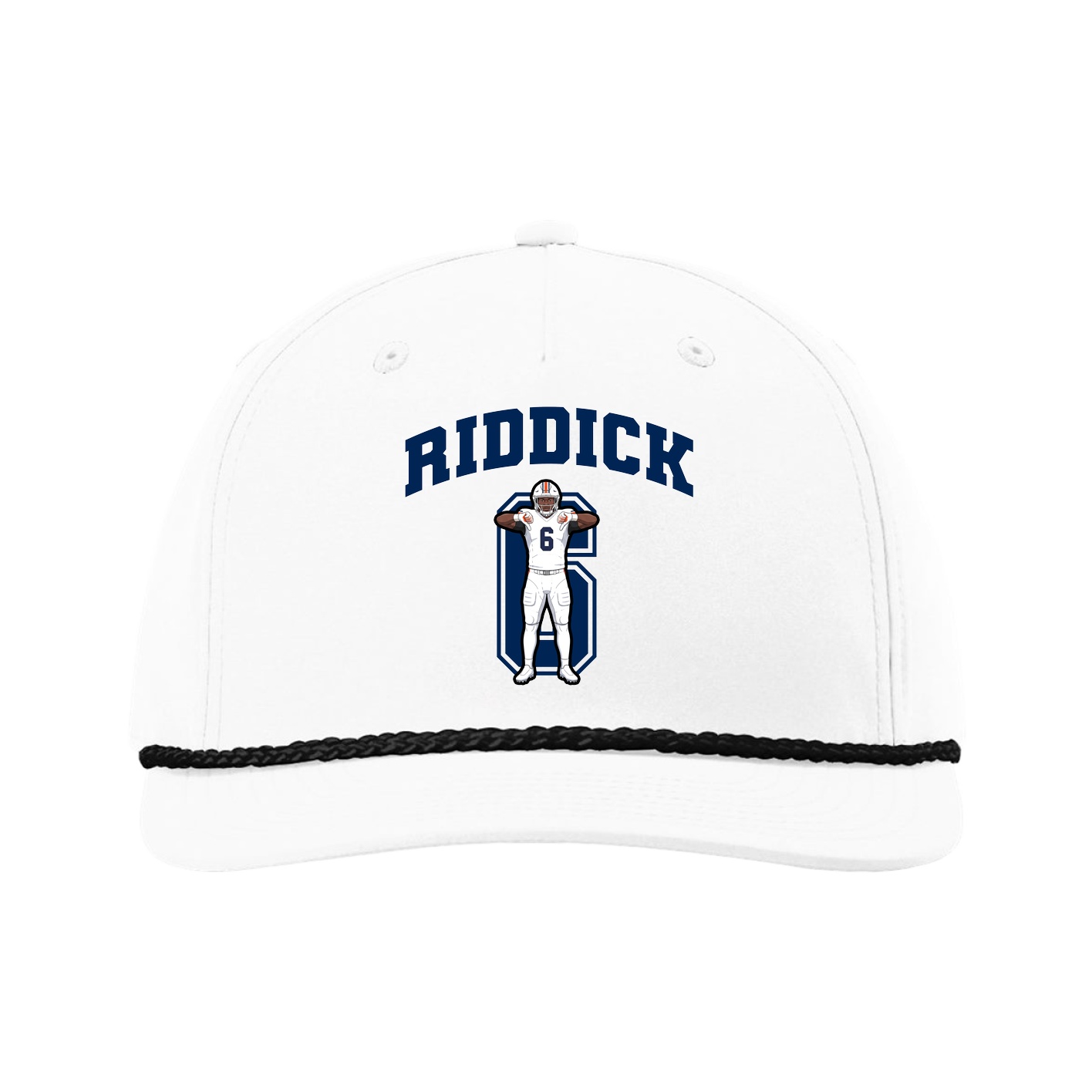 Five-Panel Classic Rope Cap — Number in White
