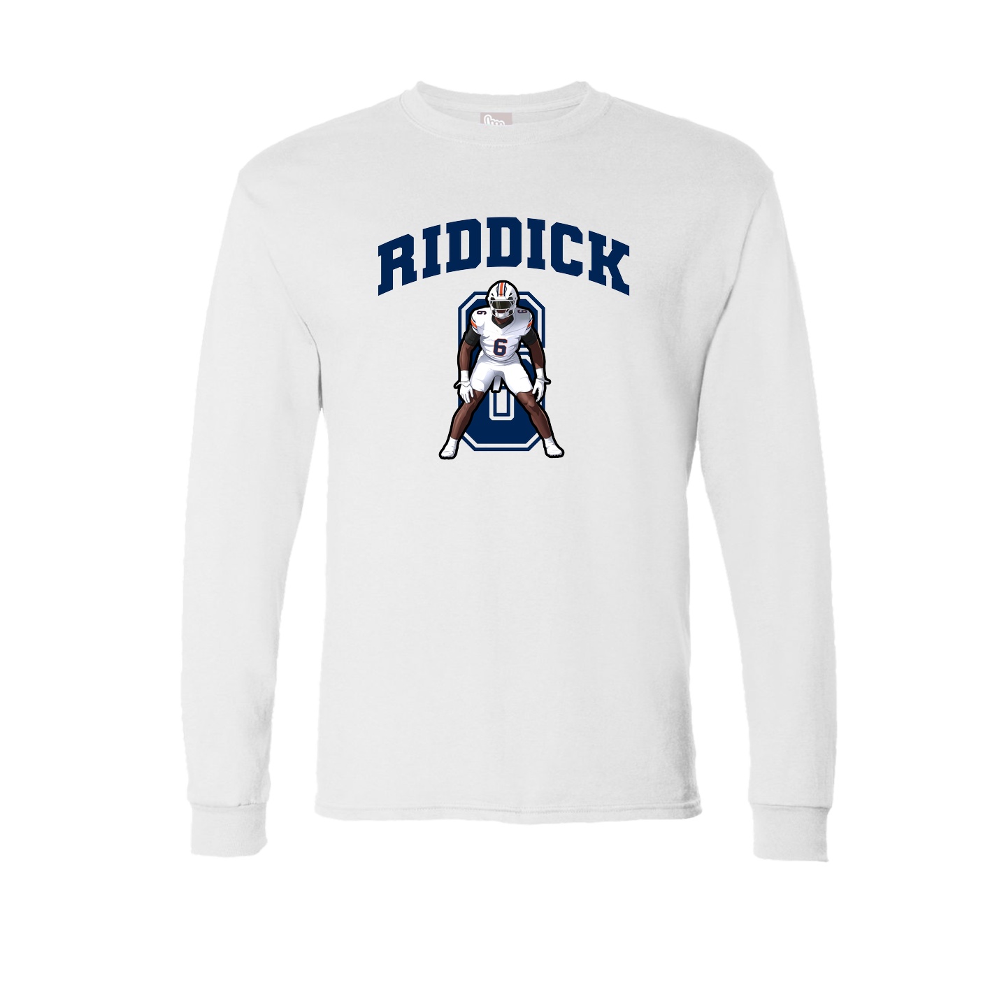 Long Sleeve Tee — Number in White