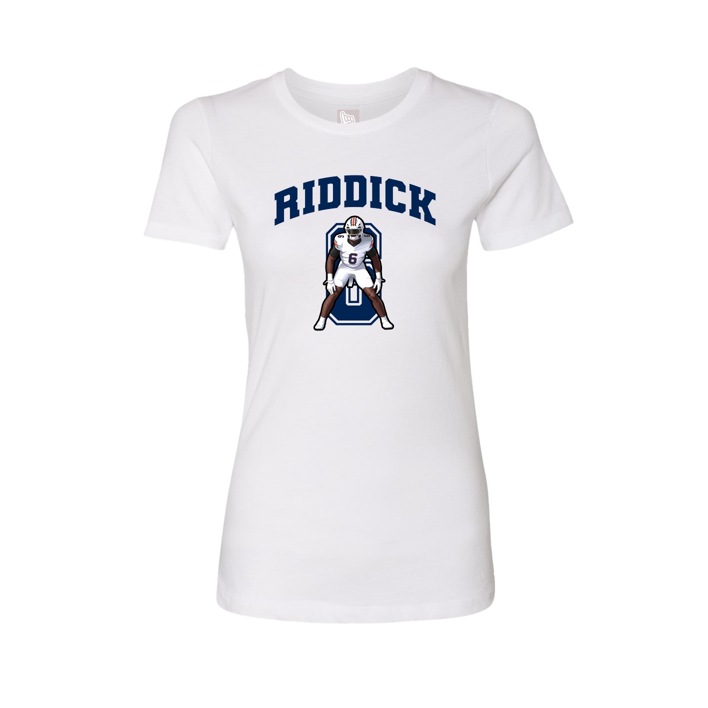 Fitted Women's Tee — Number in White