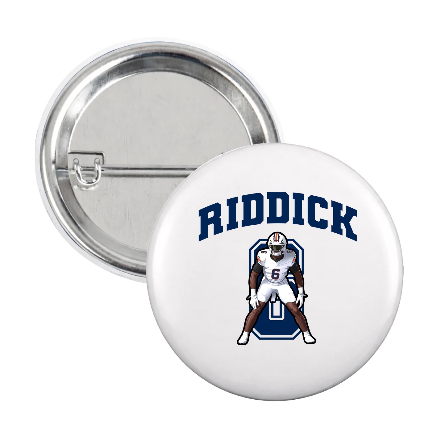 Game Day Button — Number in White