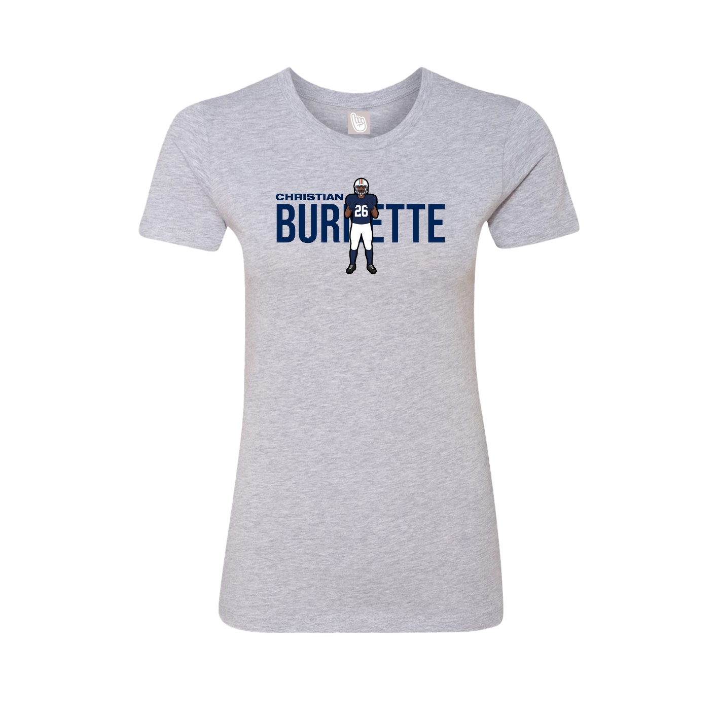 Fitted Women's Tee — Player Name in Grey