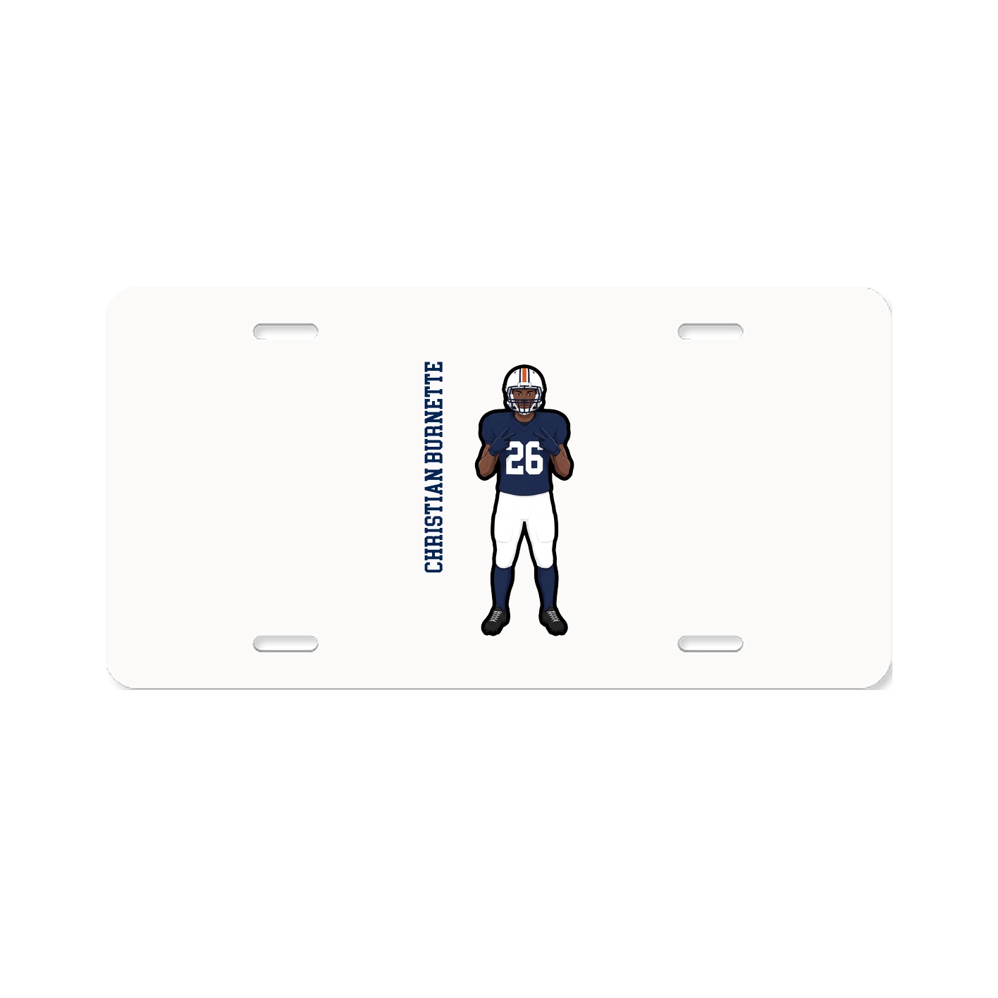 License Plate — Name Vertical in Classic