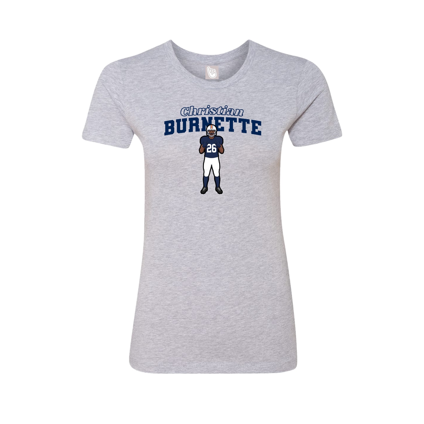 Fitted Women's Tee — Name Arch in Grey