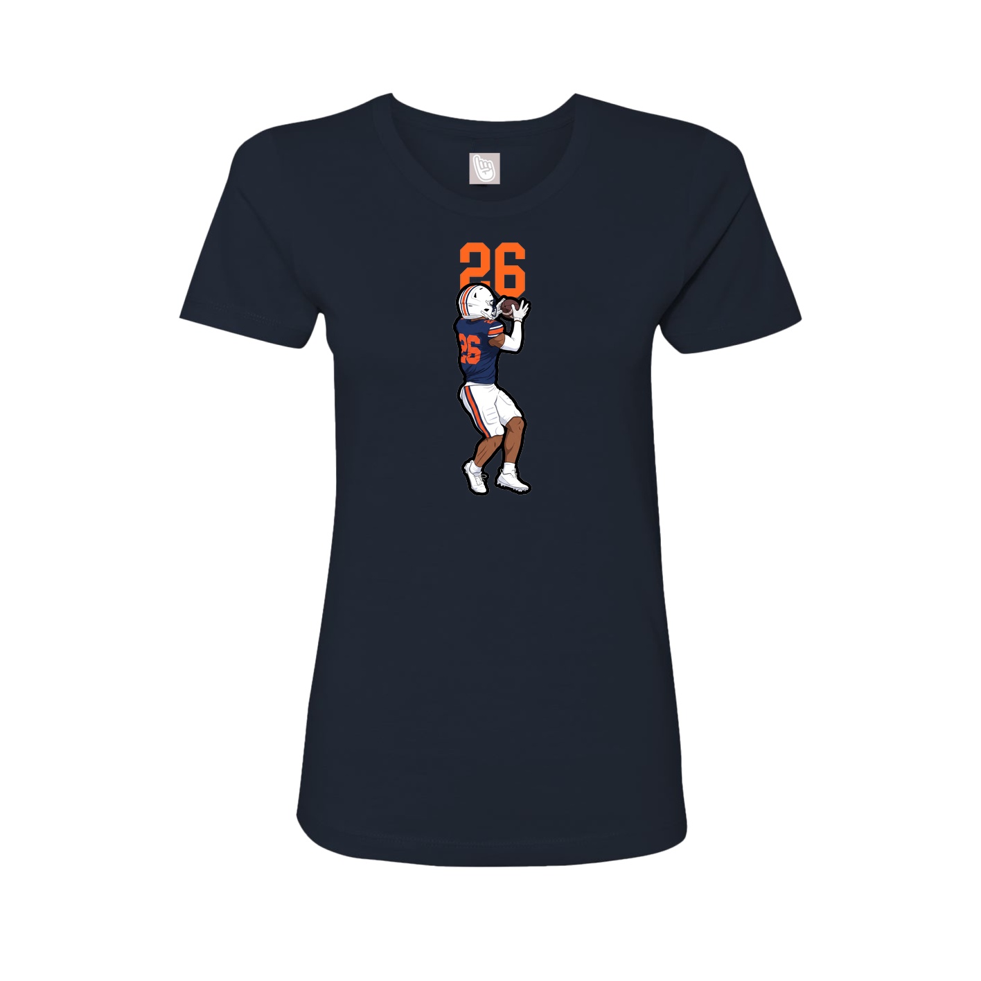 Fitted Women's Tee — Number Top in Navy