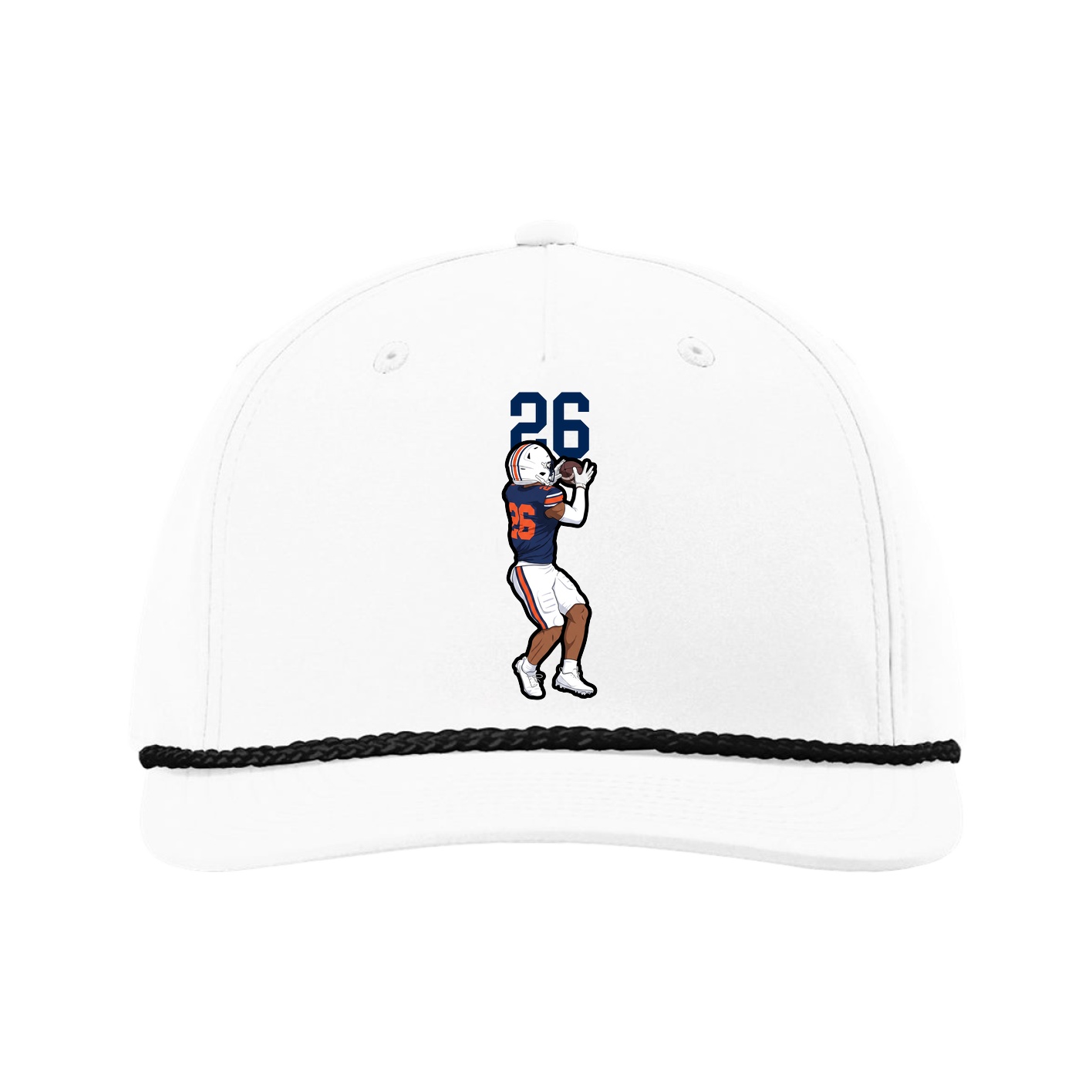 Five-Panel Classic Rope Cap — Number Top in White