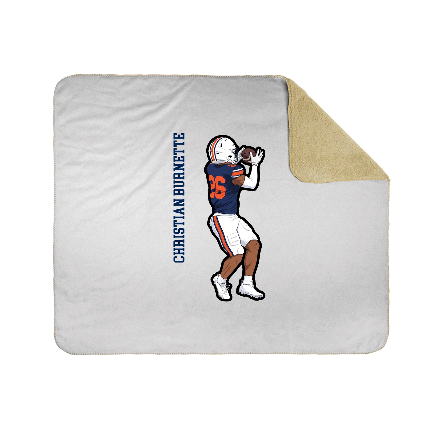 Throw Blanket — Name Vertical in White