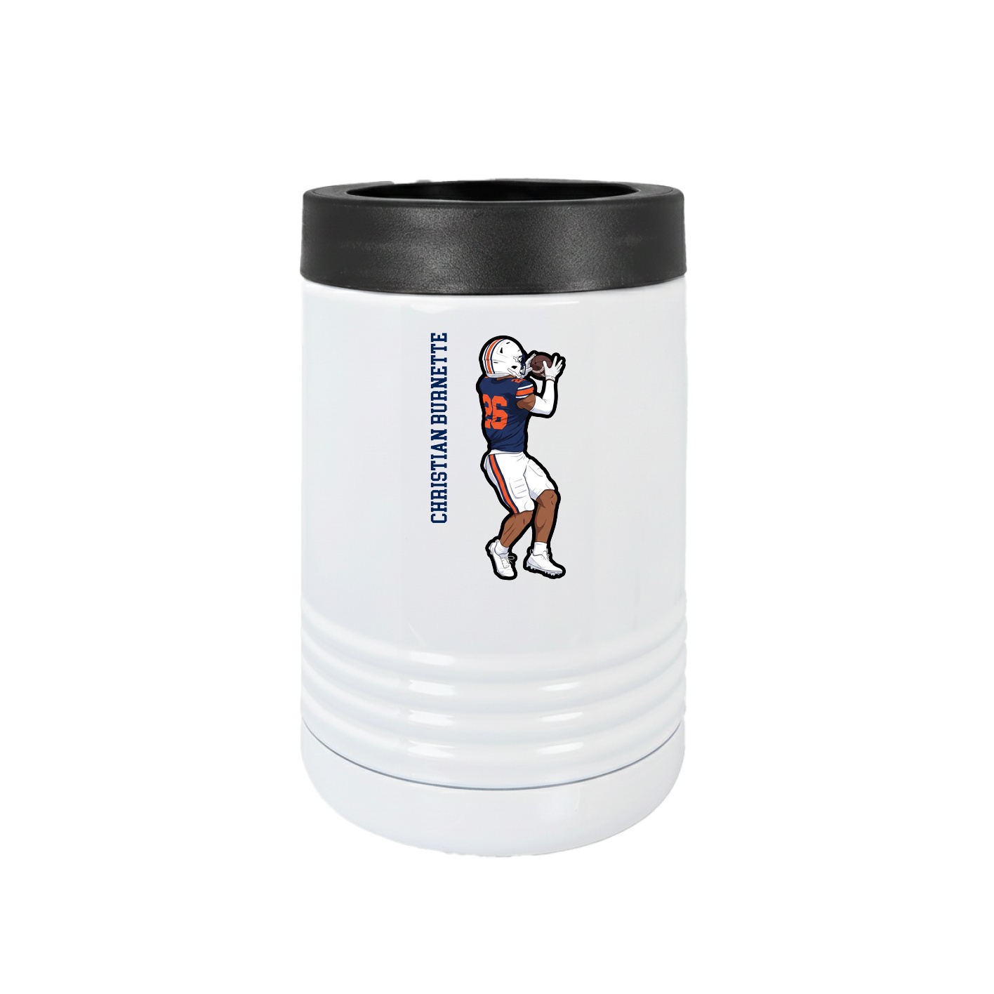 Beverage Holder — Name Vertical in White