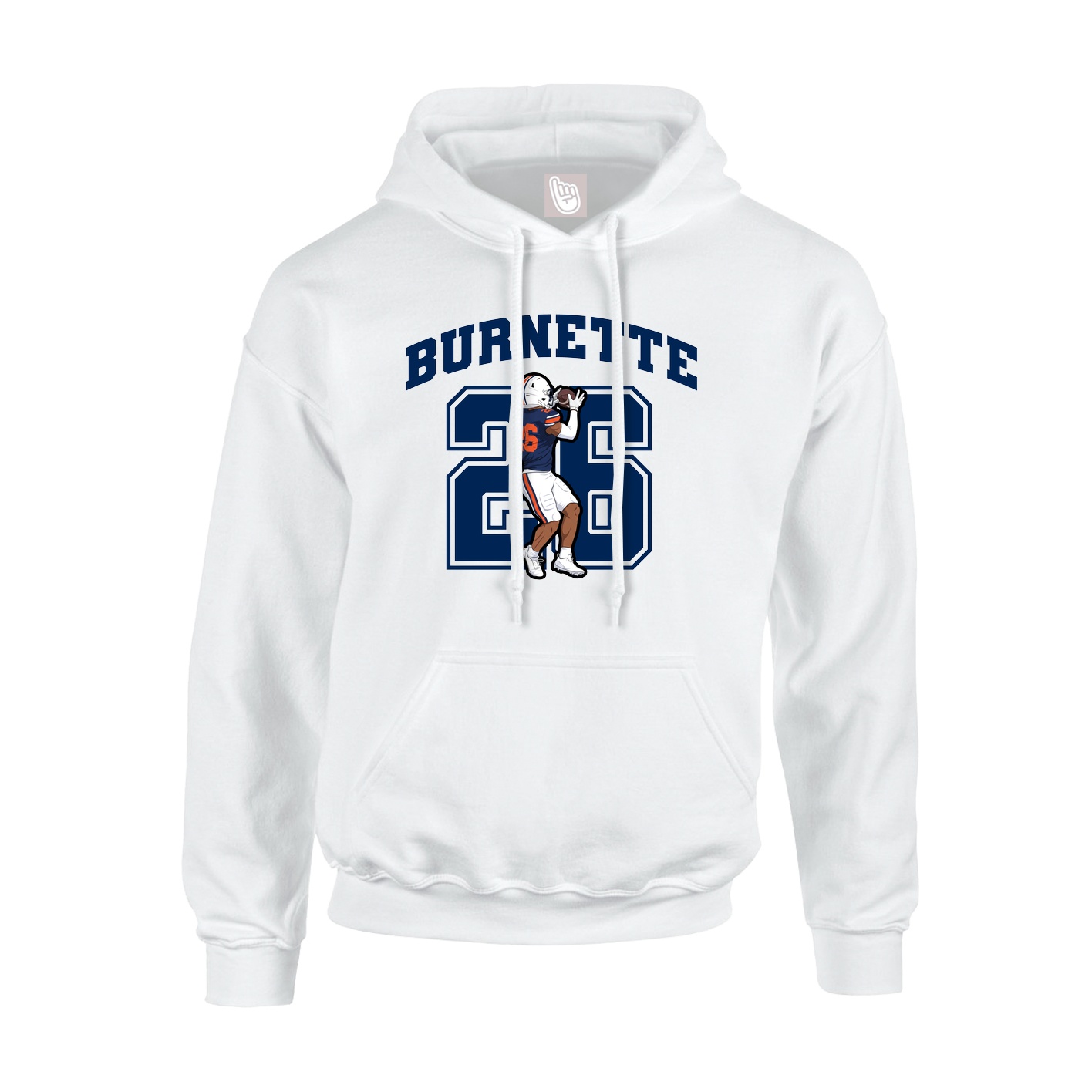 Hoodie — Number in White