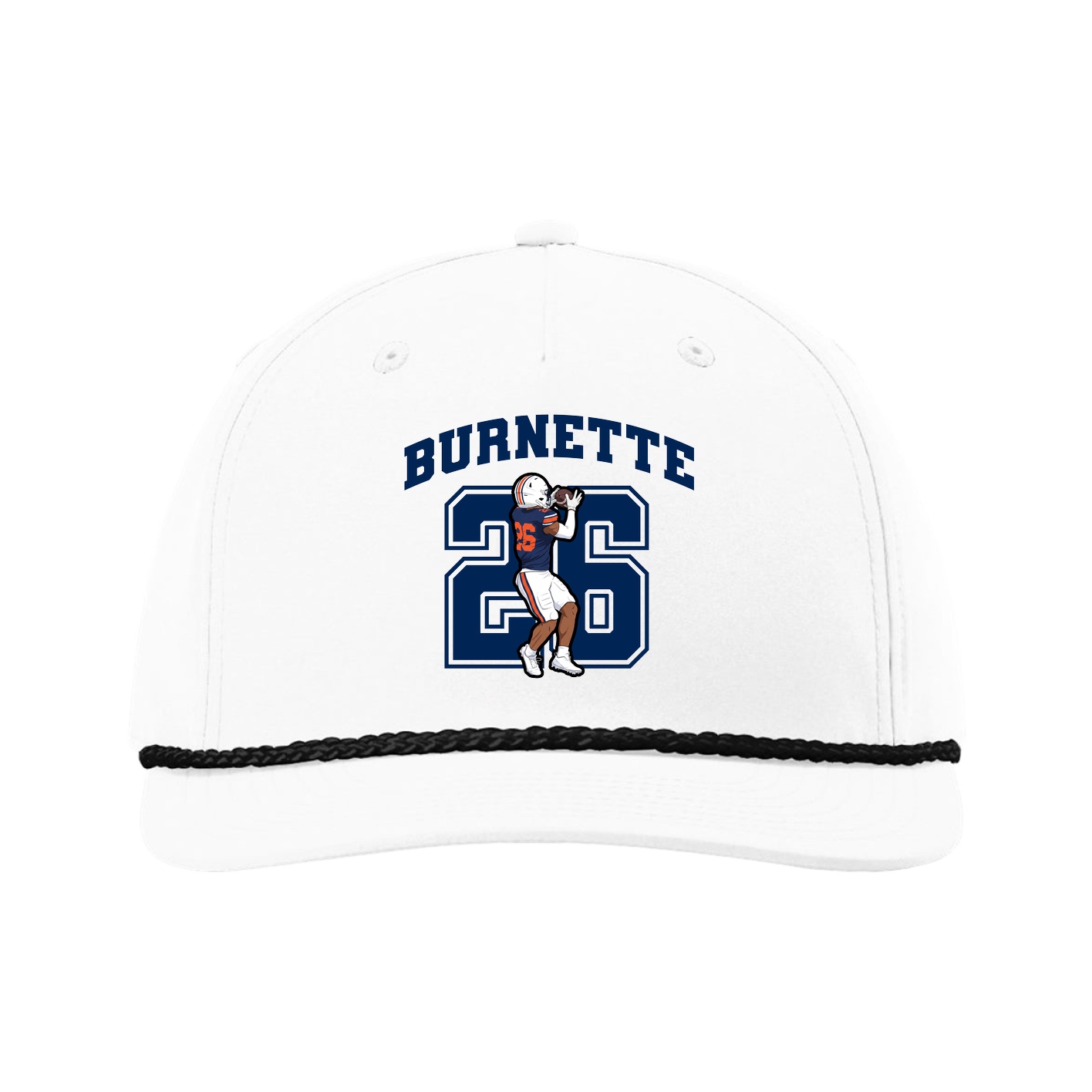 Five-Panel Classic Rope Cap — Number in White