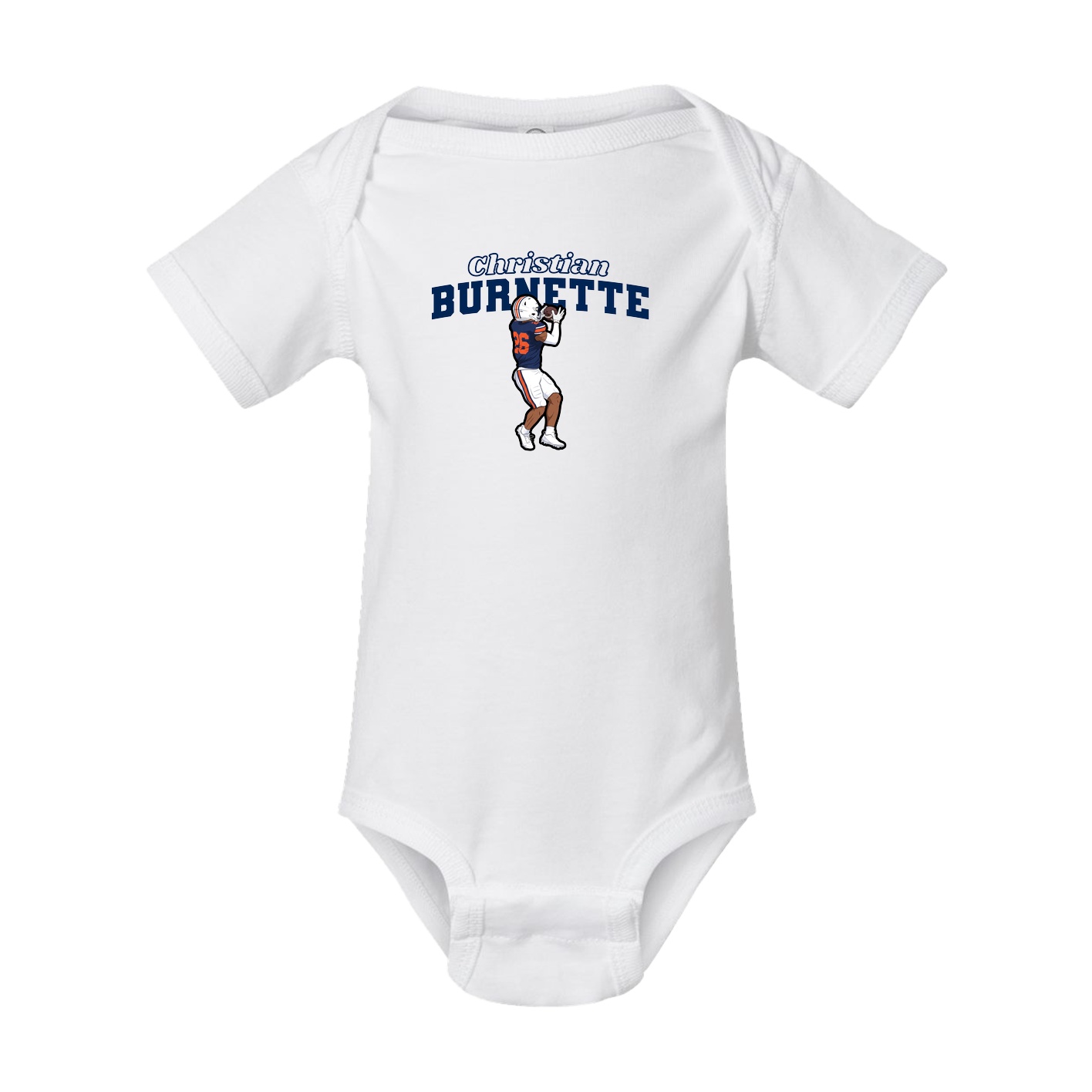 Baby Onesie — Name Arch in White