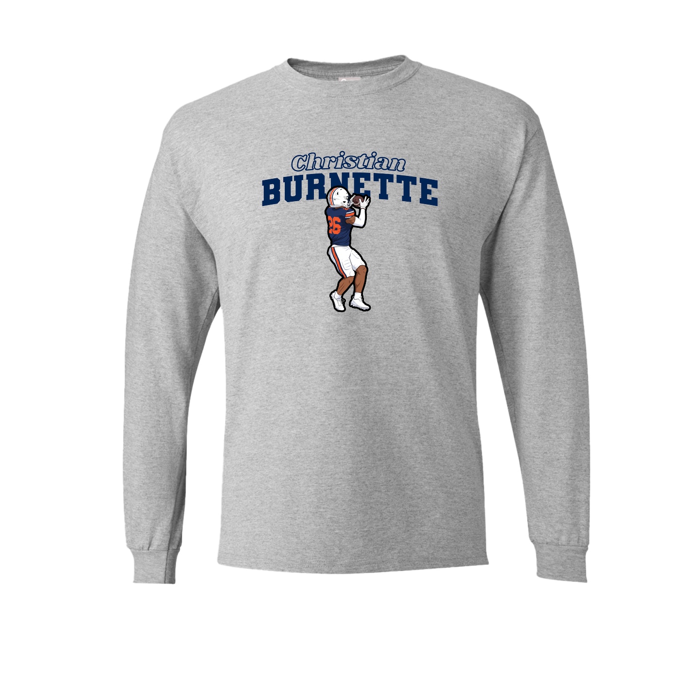 Long Sleeve Tee — Name Arch in Grey