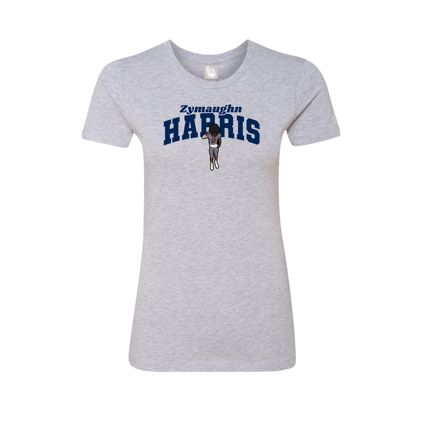 Fitted Women's Tee — Signature Arch in Grey