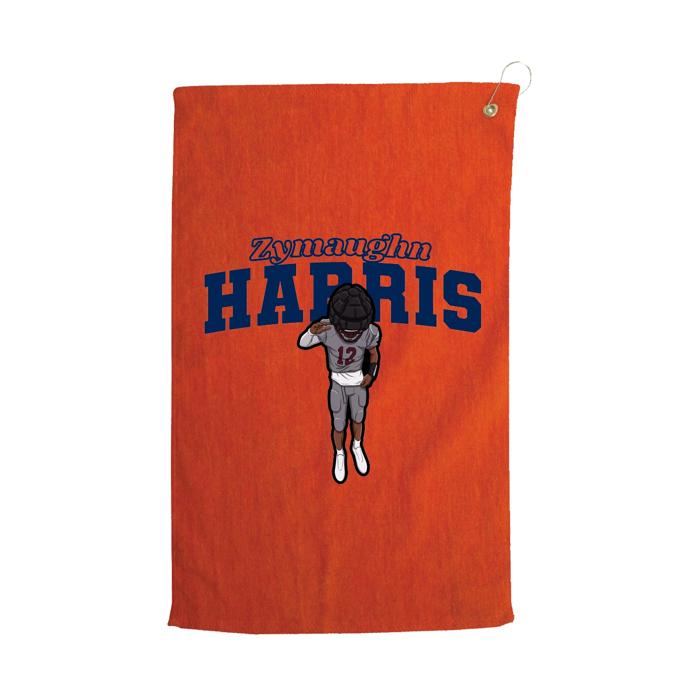Golf Towel — Name Arch in Orange