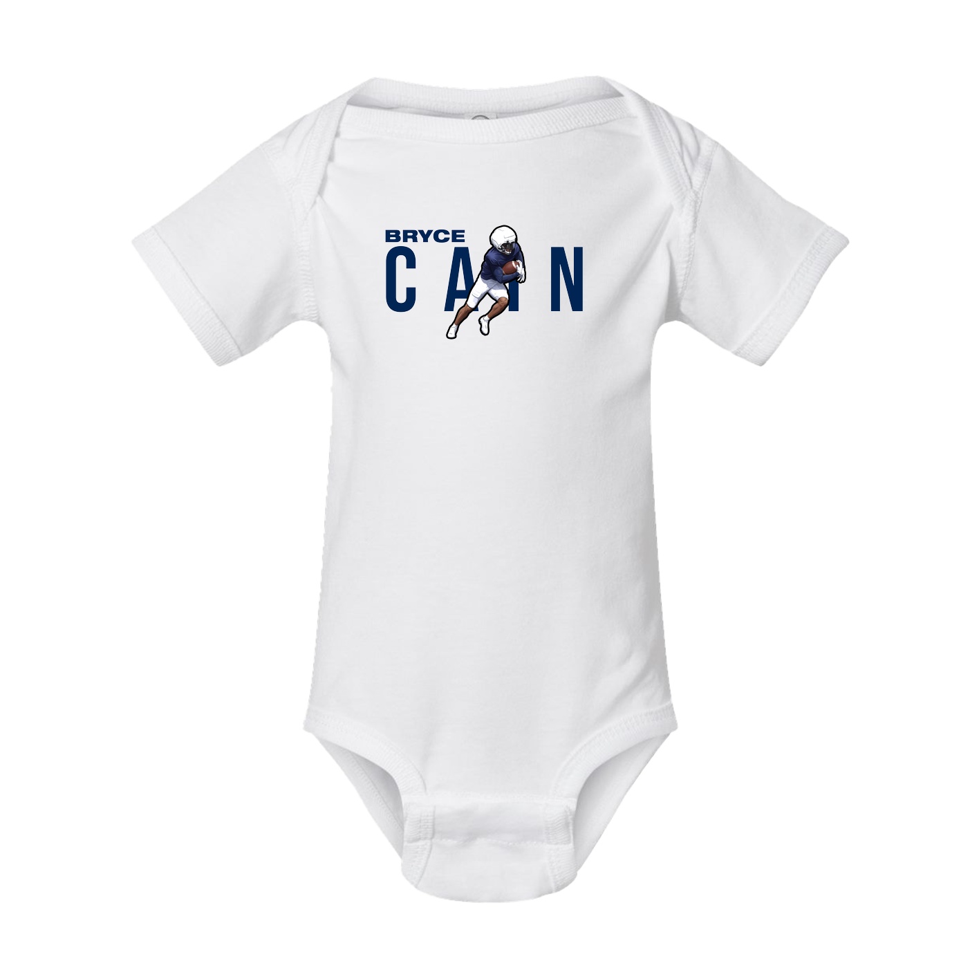 Baby Onesie — Player Name in White
