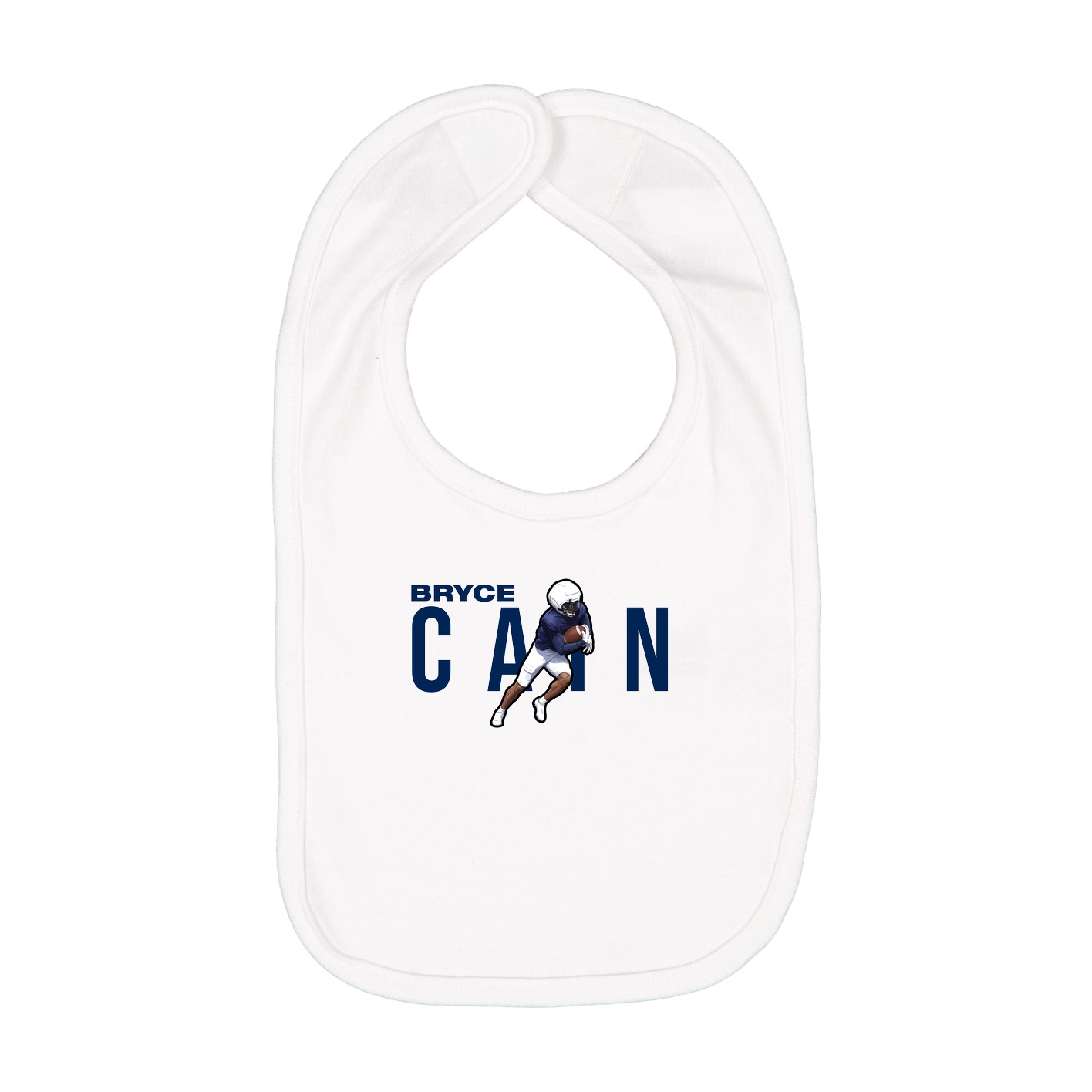 Infant Bib — Player Name in White