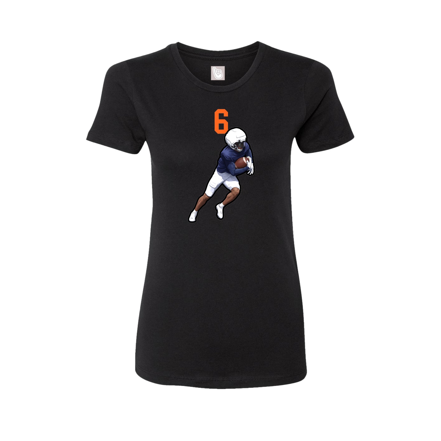 Fitted Women's Tee — Number Top in Black