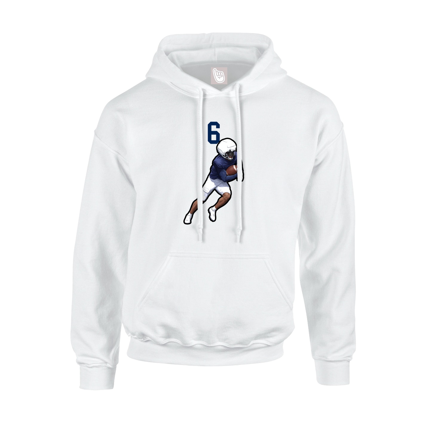 Youth Hoodie — Number Top in White