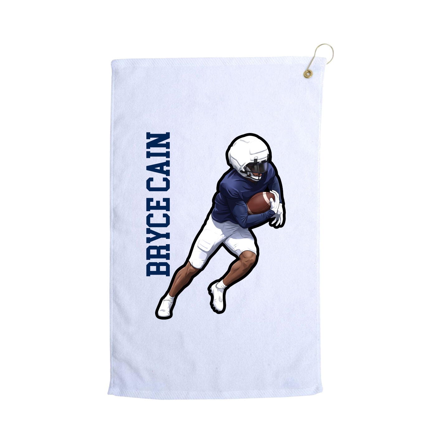 Golf Towel — Name Vertical in White