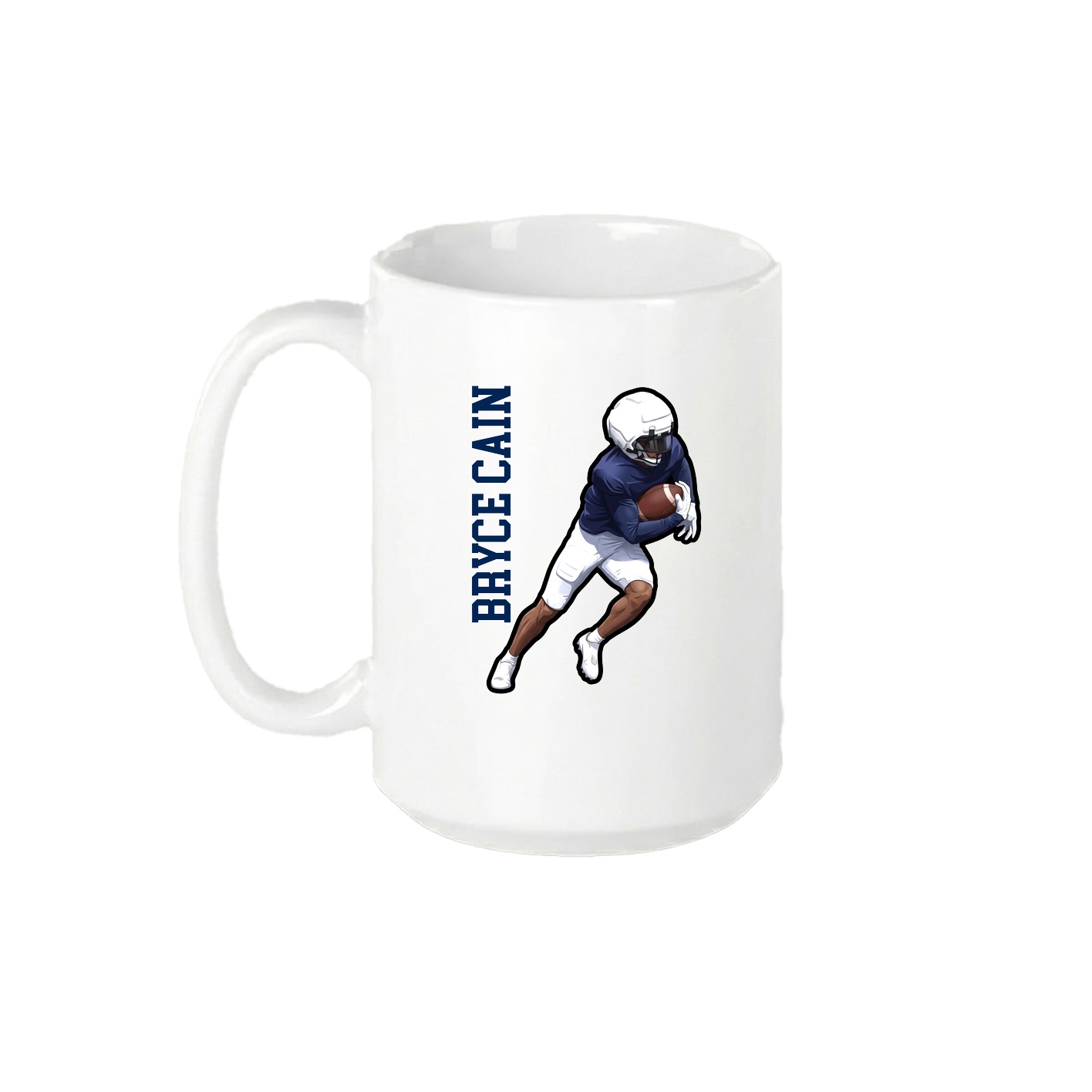 15oz Coffee Mug — Name Vertical in White