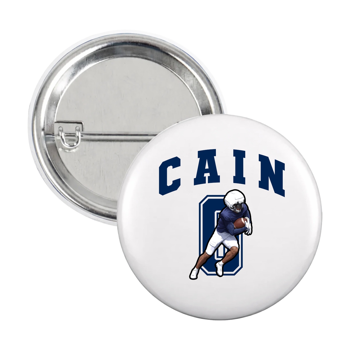 Game Day Button — Number in White