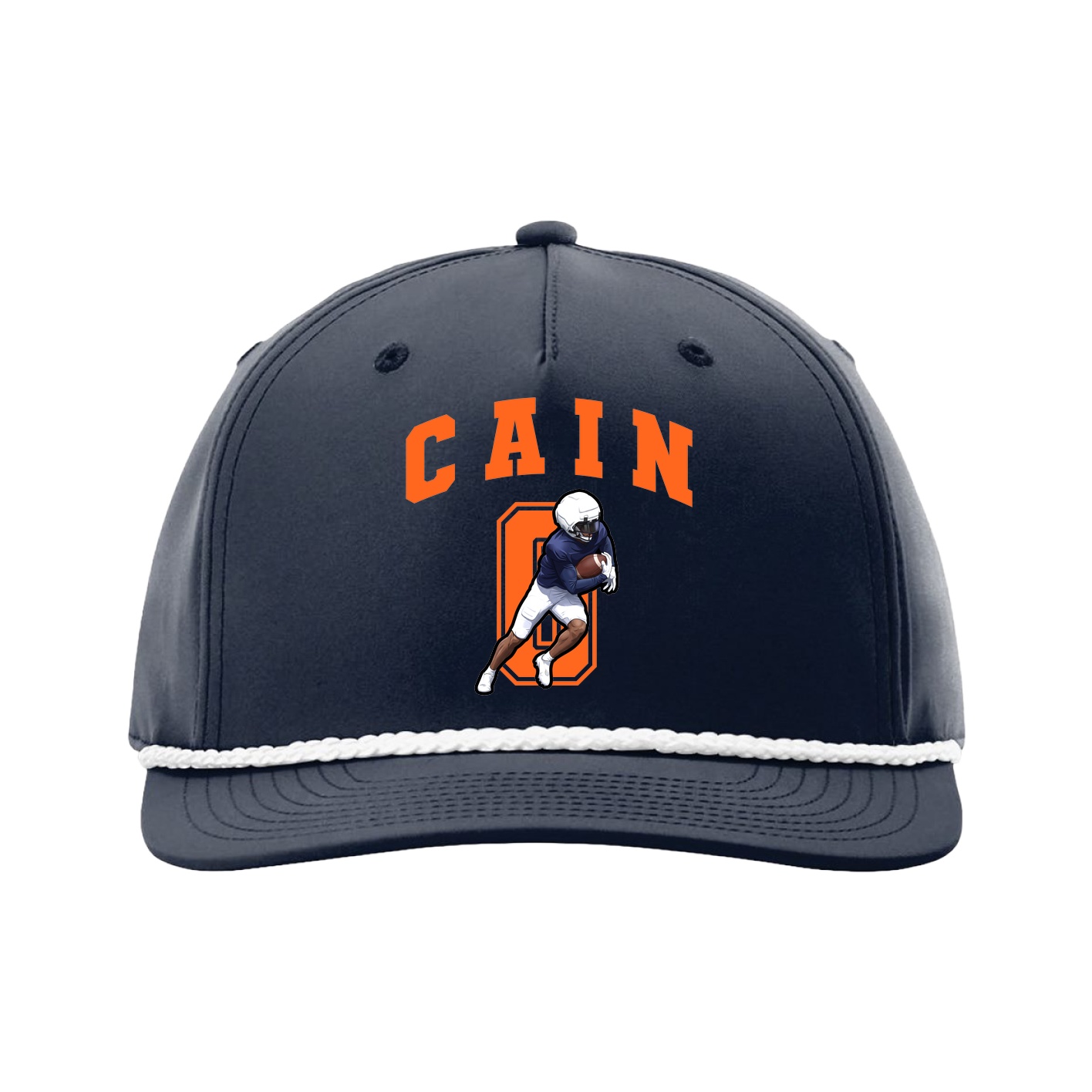 Five-Panel Classic Rope Cap — Number in Navy