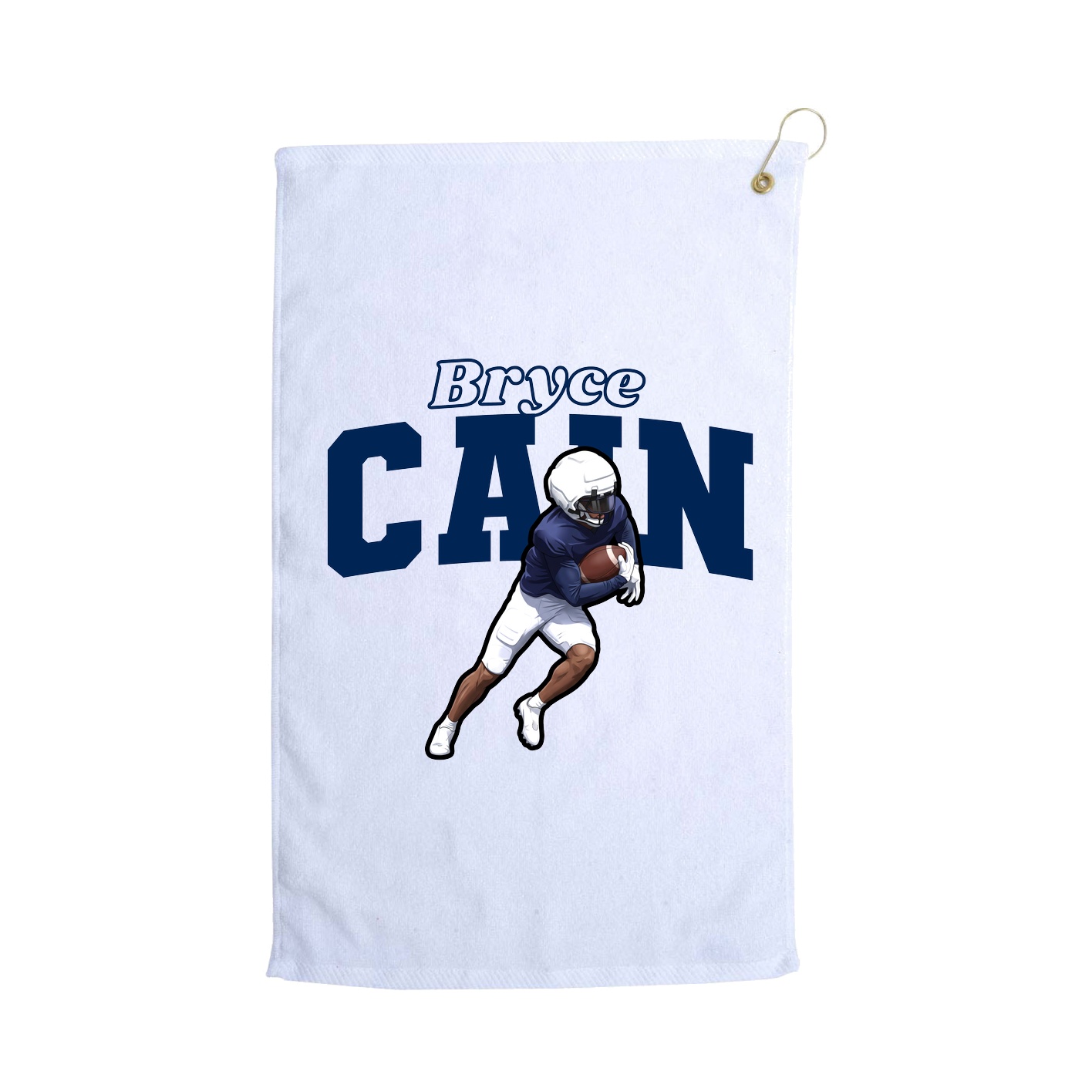Golf Towel — Name Arch in White