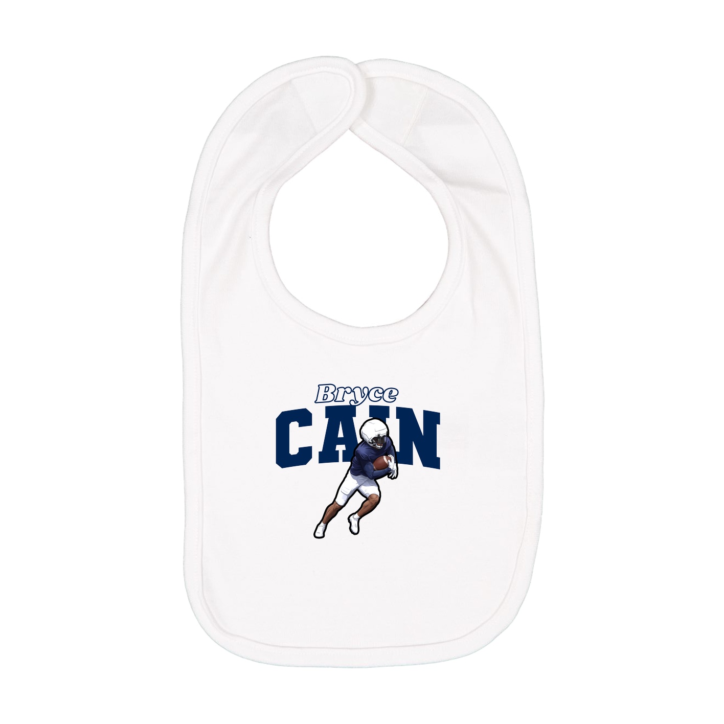 Infant Bib — Name Arch in White