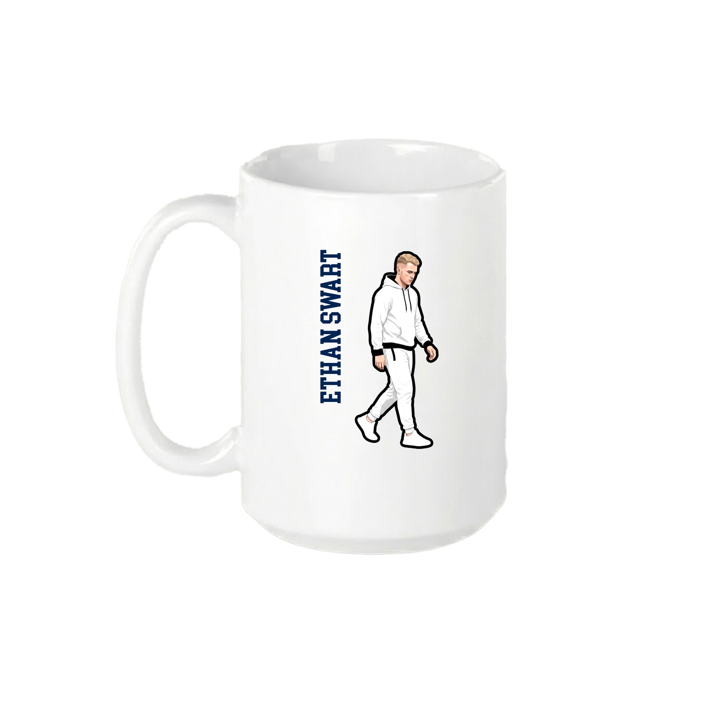 15oz Coffee Mug — Name Vertical in White