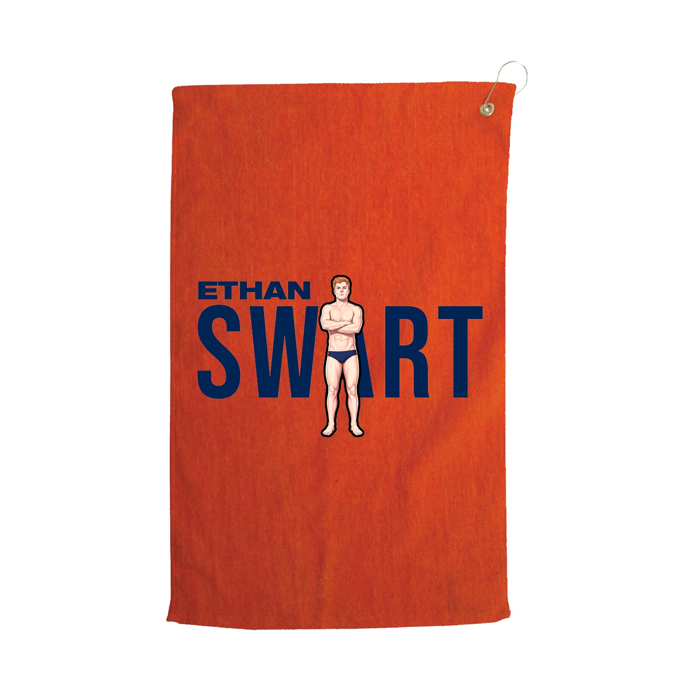 Golf Towel — Player Name in Orange