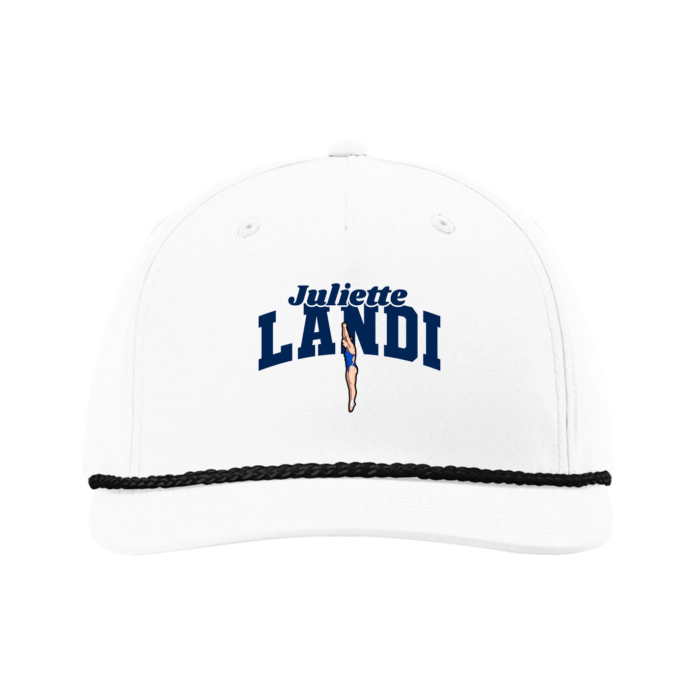 Five-Panel Classic Rope Cap — Signature Arch in White