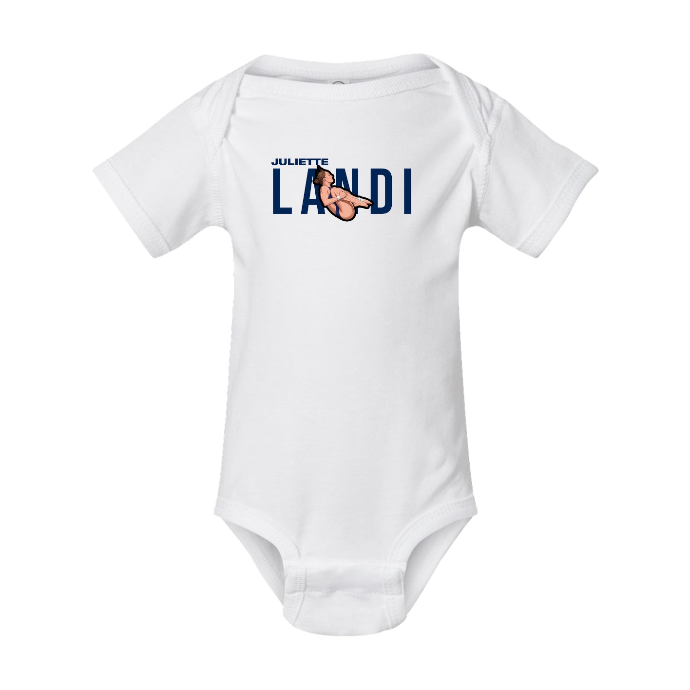 Baby Onesie — Player Name in White