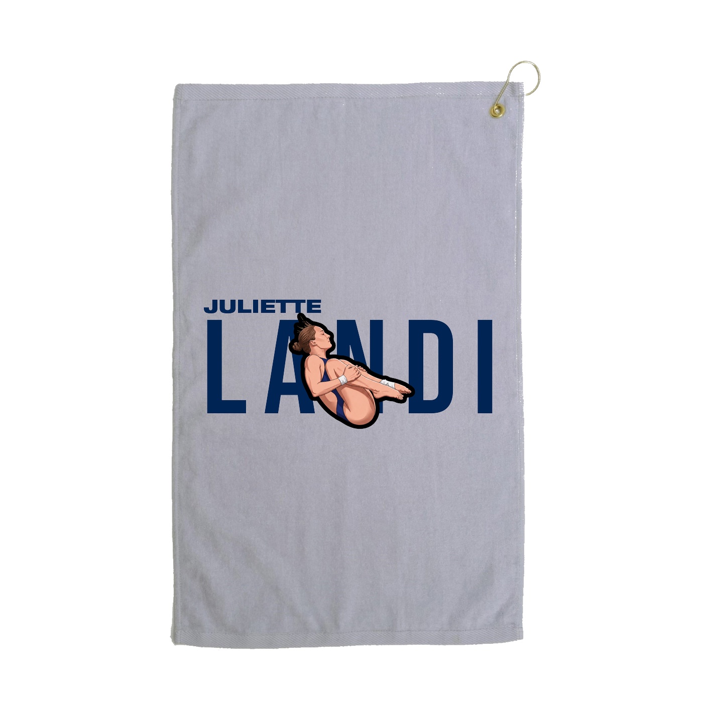 Golf Towel — Player Name in Grey